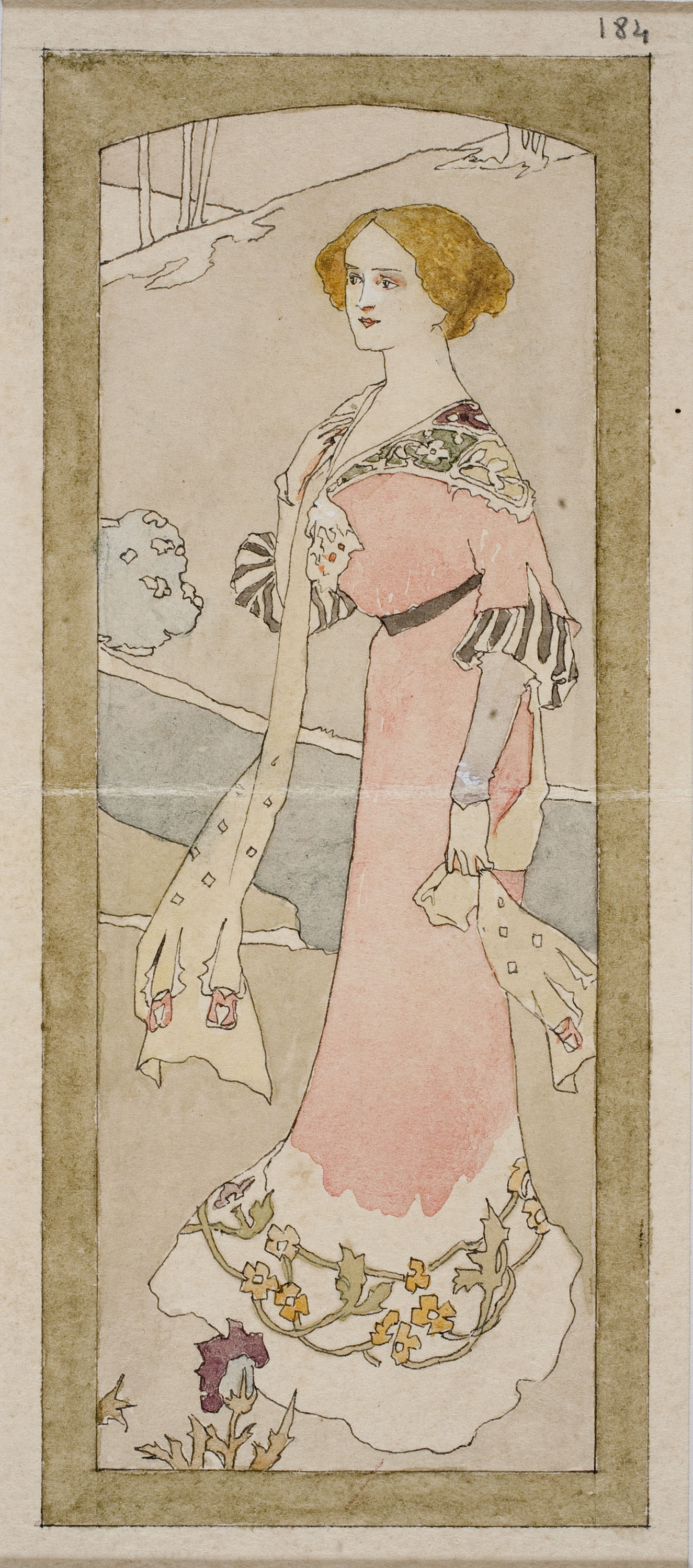 image for: Gaspar Homar - Plafó de marqueteria per al mobiliari de la casa Lleó Morera de Barcelona - Cap a 1905