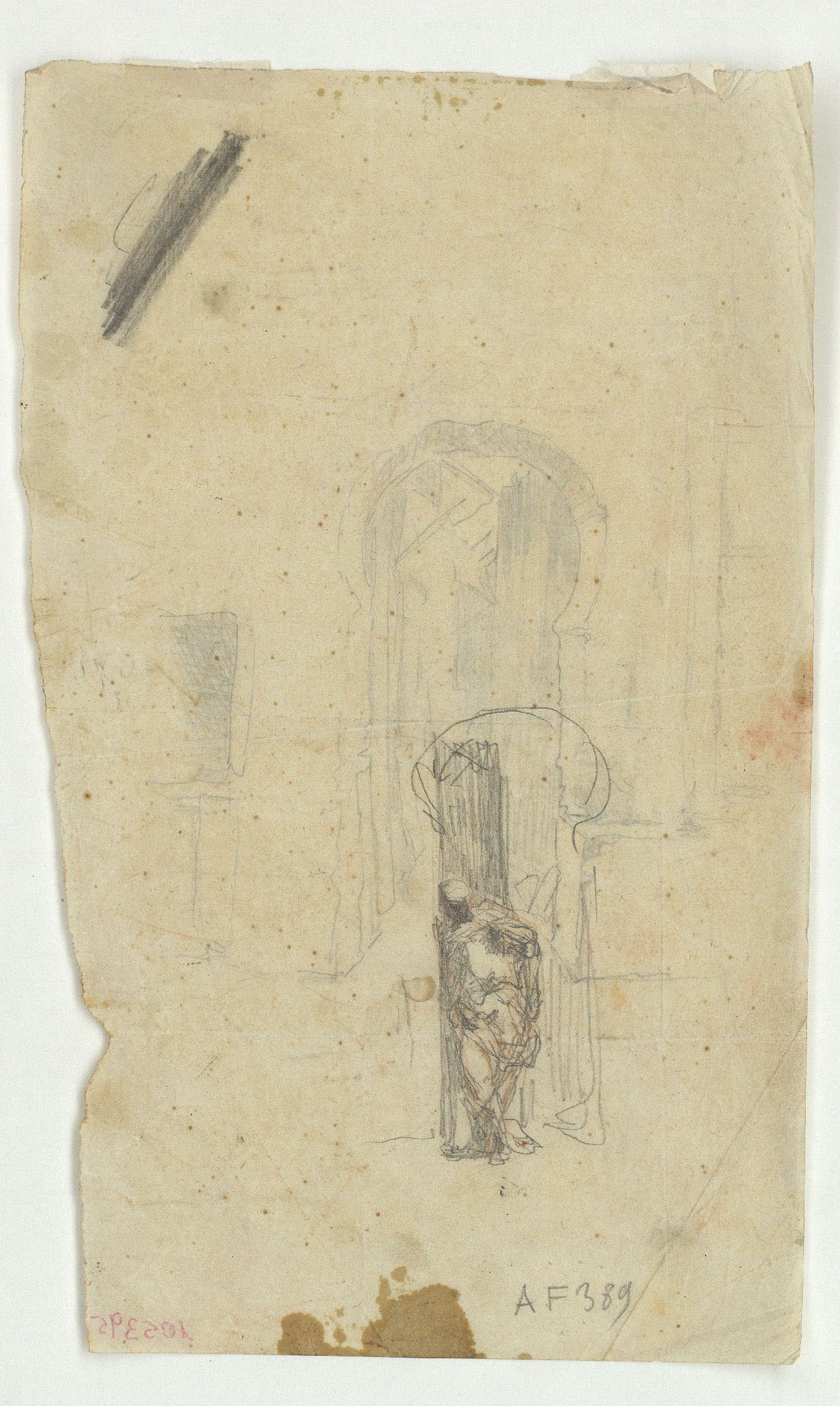 image for: Marià Fortuny - Porta d&#039;estil musulmà (anvers) / Porta d&#039;estil musulmà i figura (revers) - Cap a 1860-1862 [1]