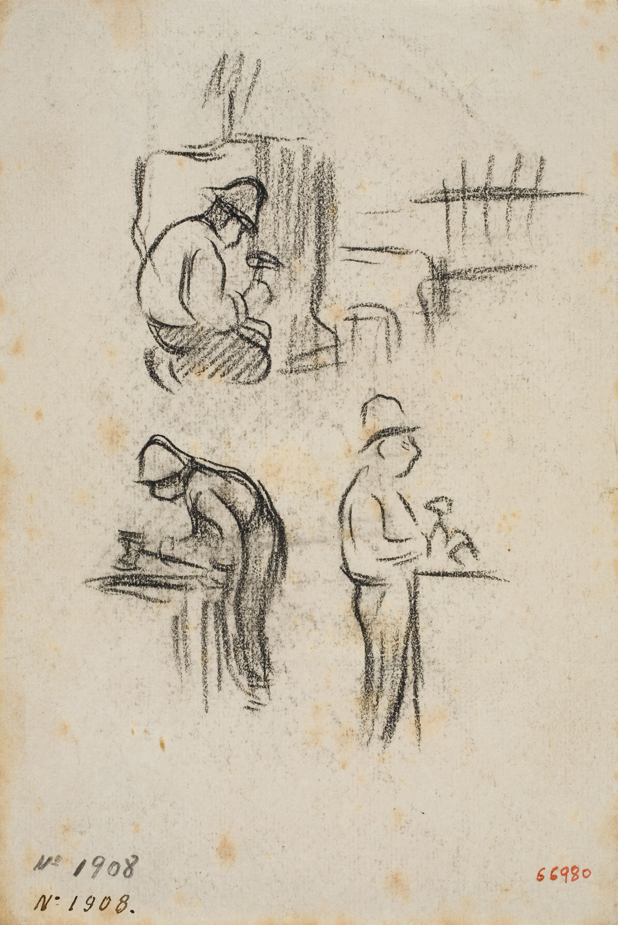 image for: Isidre Nonell - Apunt de figures - Cap a 1894