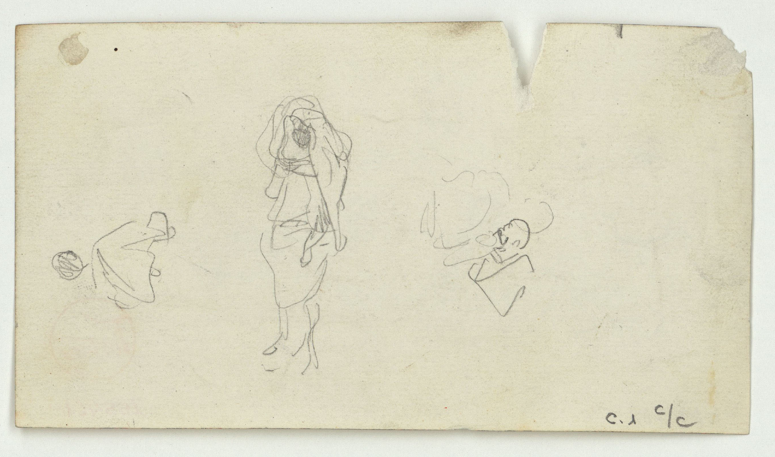 image for: Marià Fortuny - Marroquins (anvers) / Croquis de marroquins (revers) - Cap a 1860-1862 [1]