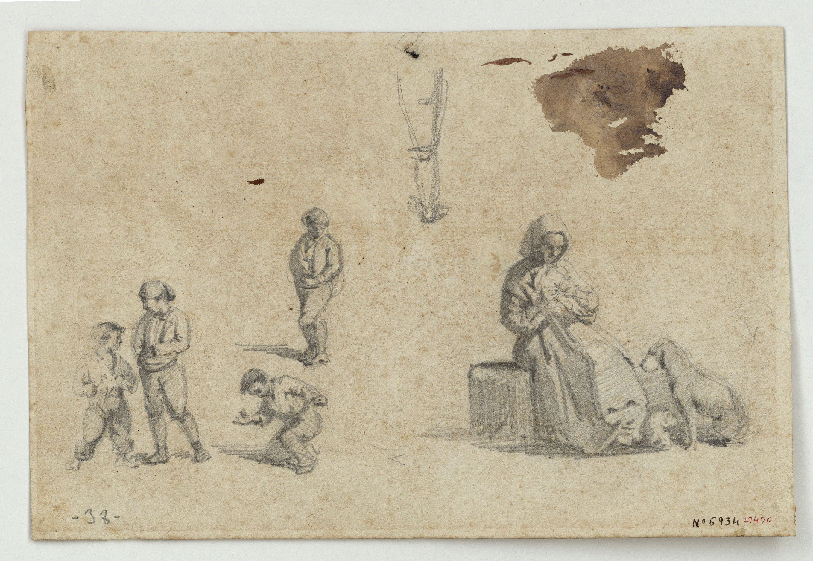 image for: Marià Fortuny - Nens jugant i dona fent mitja - Cap a 1856-1858