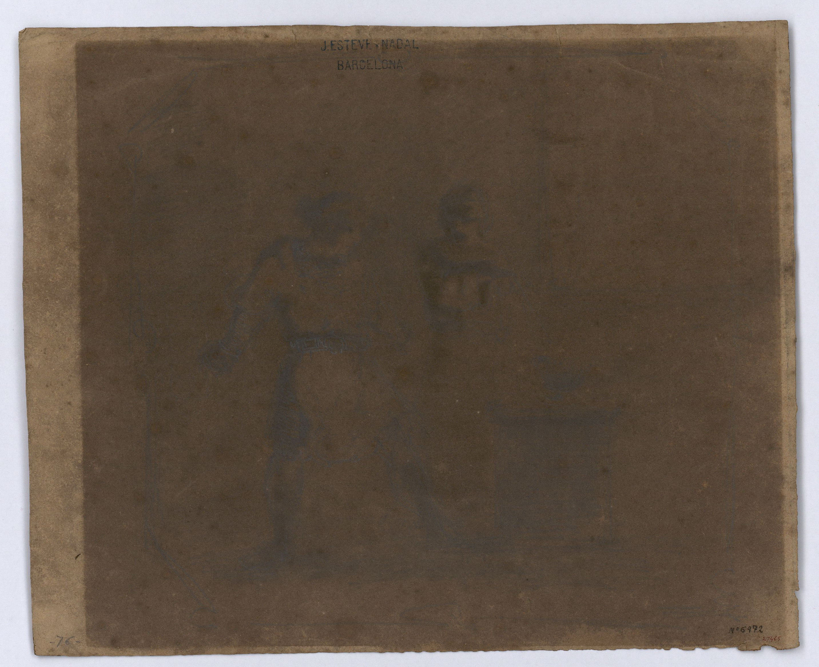 image for: Marià Fortuny - Escena històrica (anvers) / Cares (revers) - Cap a 1856-1858