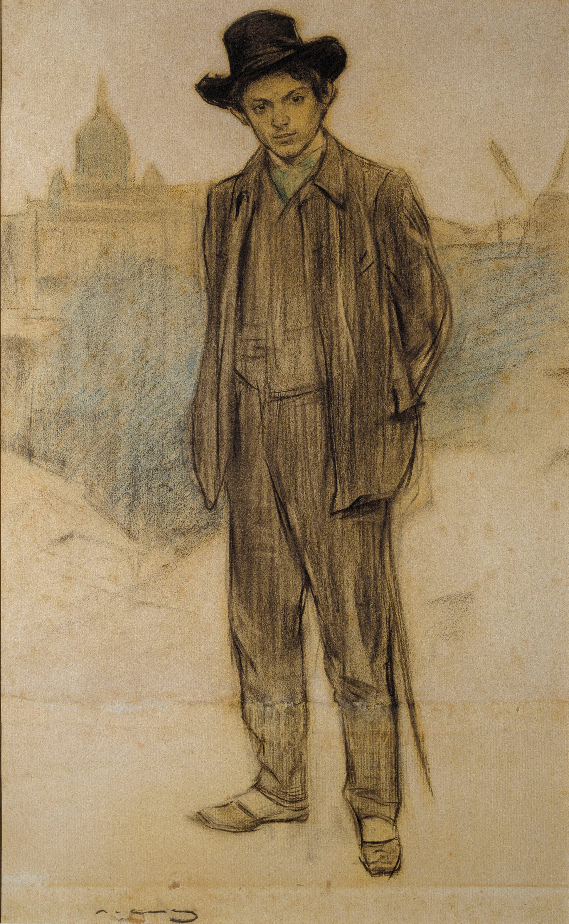 image for: Ramon Casas - Retrat de Pablo Picasso - Cap a 1900
