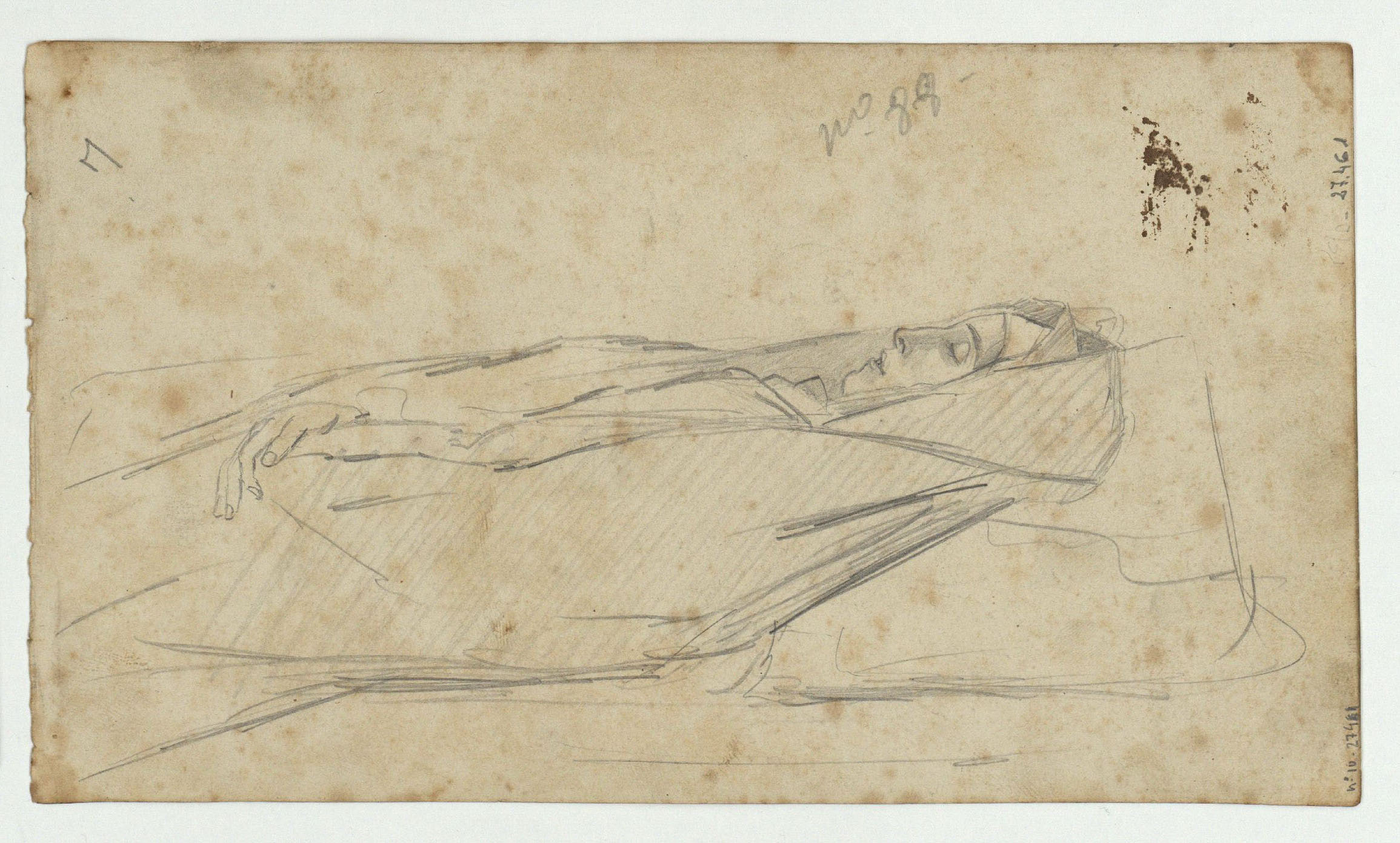 image for: Marià Fortuny - Parella de pierrots (anvers) / Monja al llit de mort (revers) - Cap a 1855-1857 [1]
