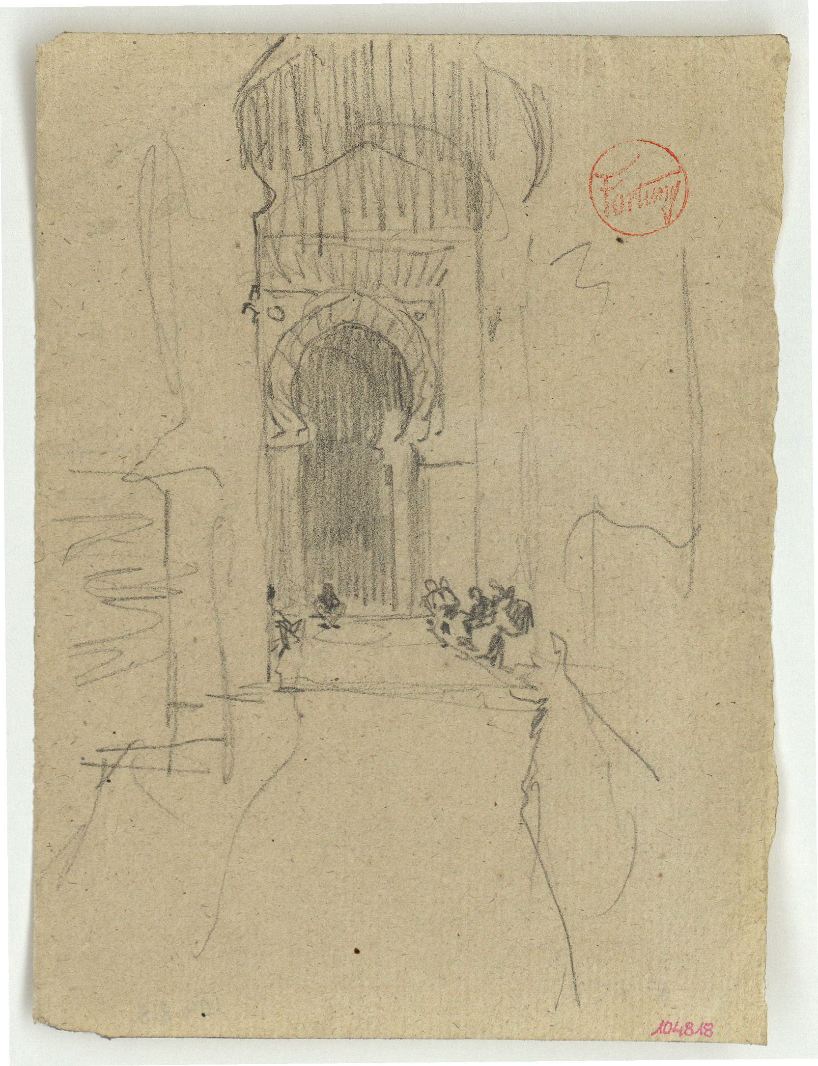 image for: Marià Fortuny - Carrer marroquí amb figures - Cap a 1870-1872?