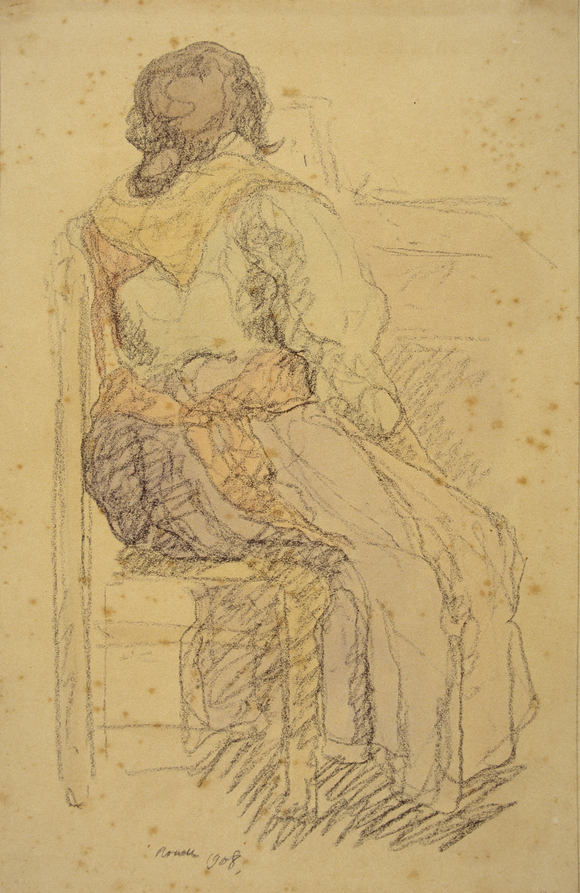 image for: Isidre Nonell - Gitana d&#039;esquena - 1908