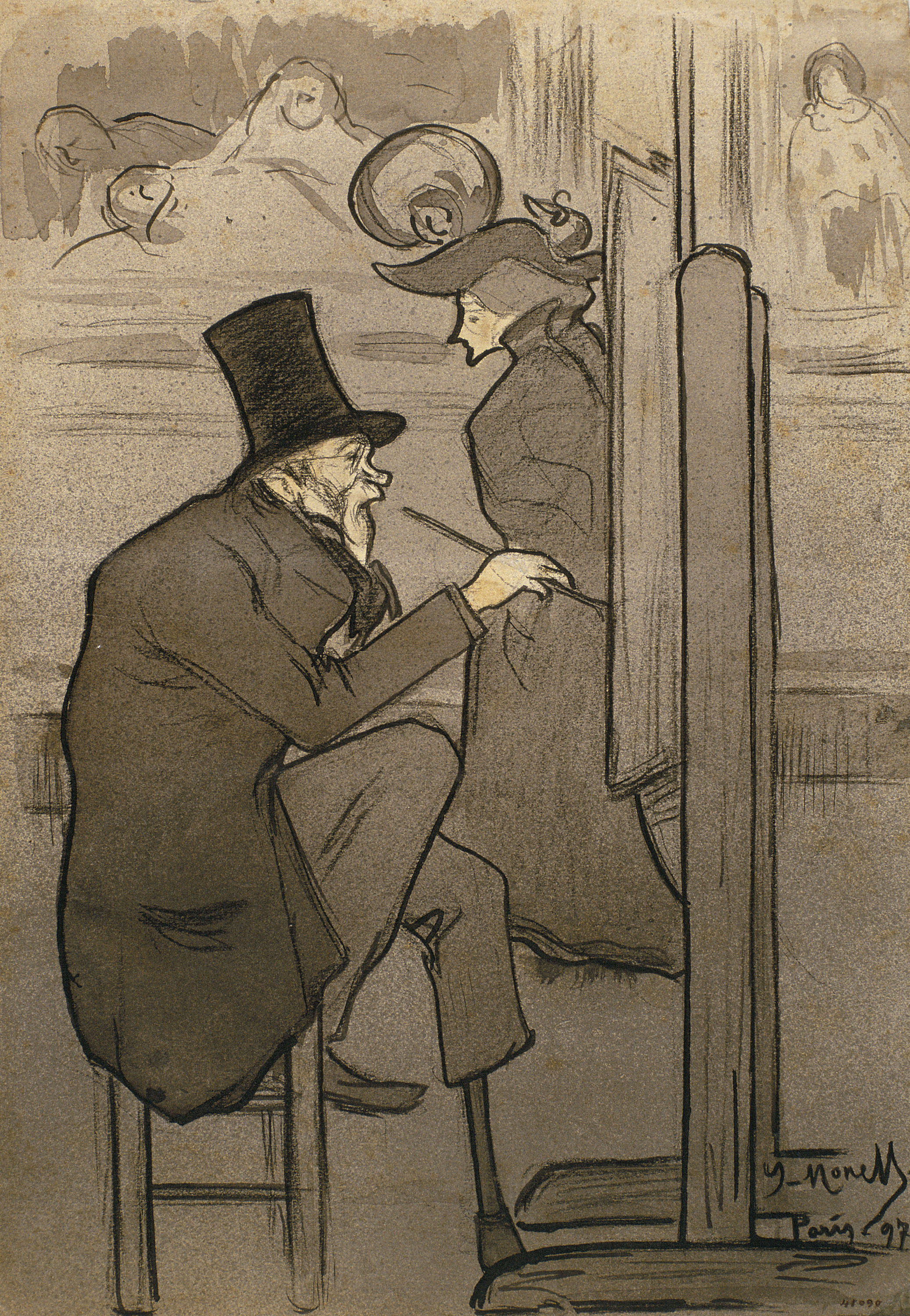 image for: Isidre Nonell - Copista en el Museu del Louvre - 1897