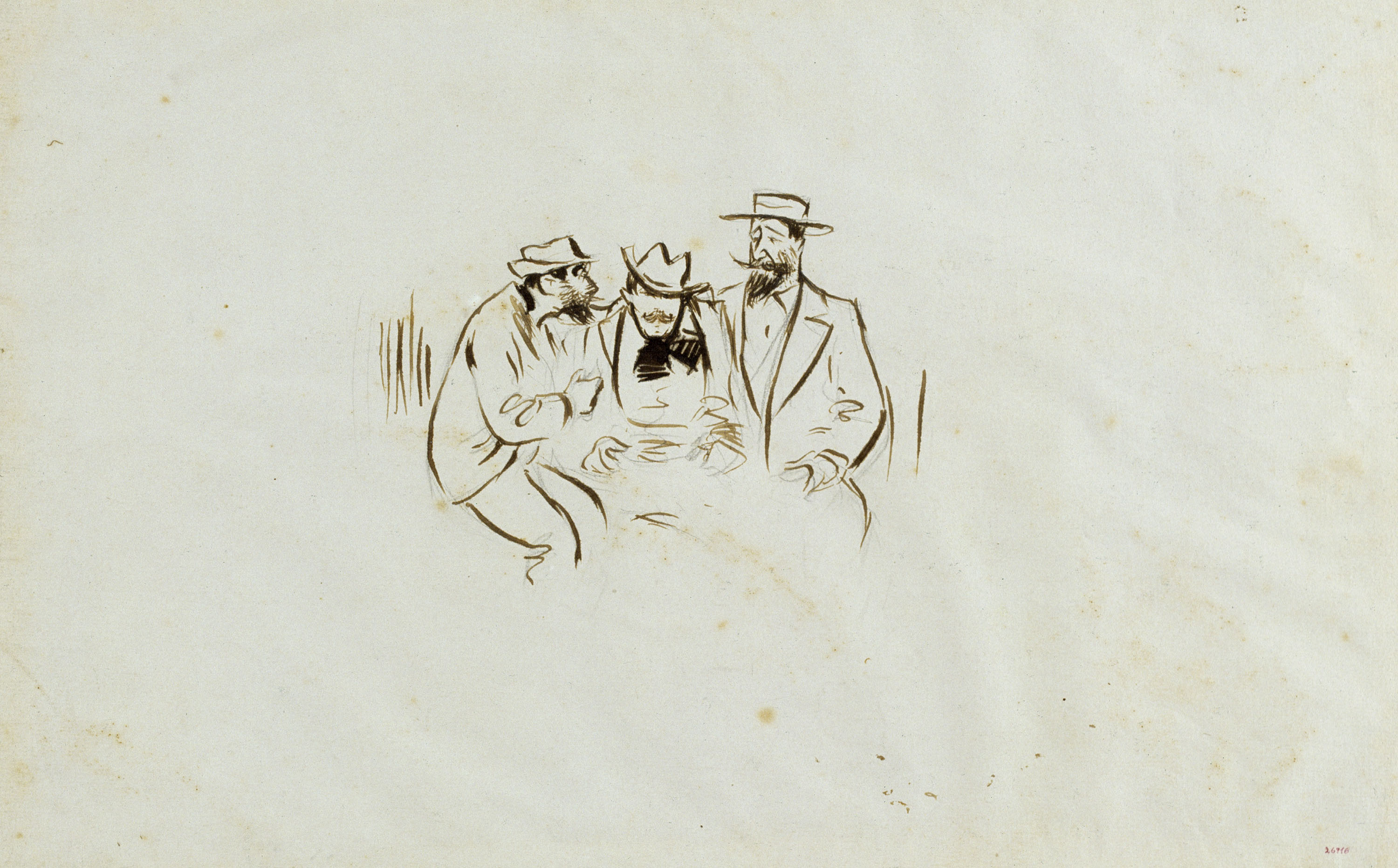 image for: Ramon Casas - Estudi per a la il·lustració «Ramon Casas, Raimon Casellas i Santiago Rusiñol» - 1892