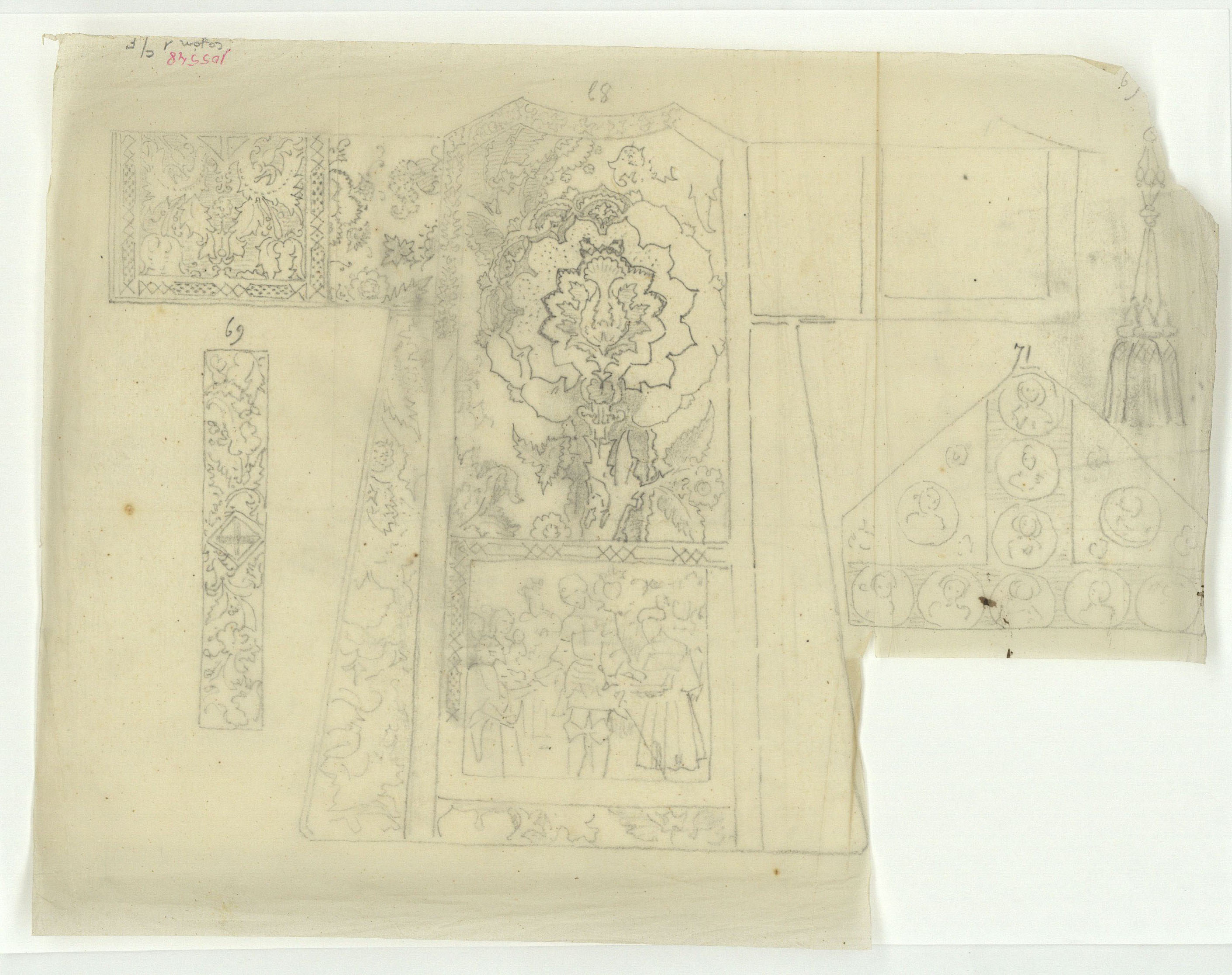 image for: Marià Fortuny - Calc de l&#039;ornamentació d&#039;una casulla - Cap a 1867-1872