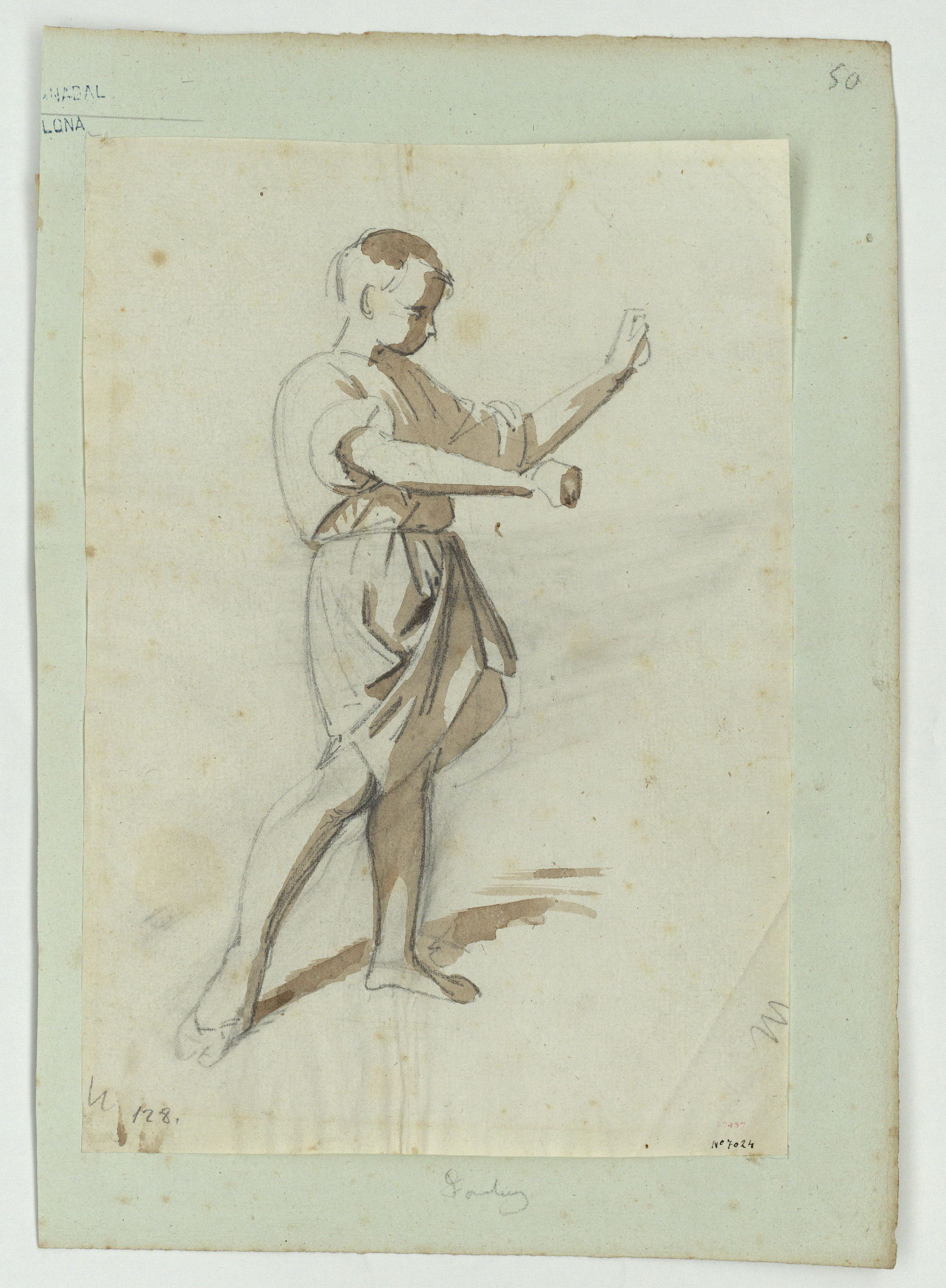 image for: Marià Fortuny - Estudi acadèmic de figura masculina - Cap a 1856-1858
