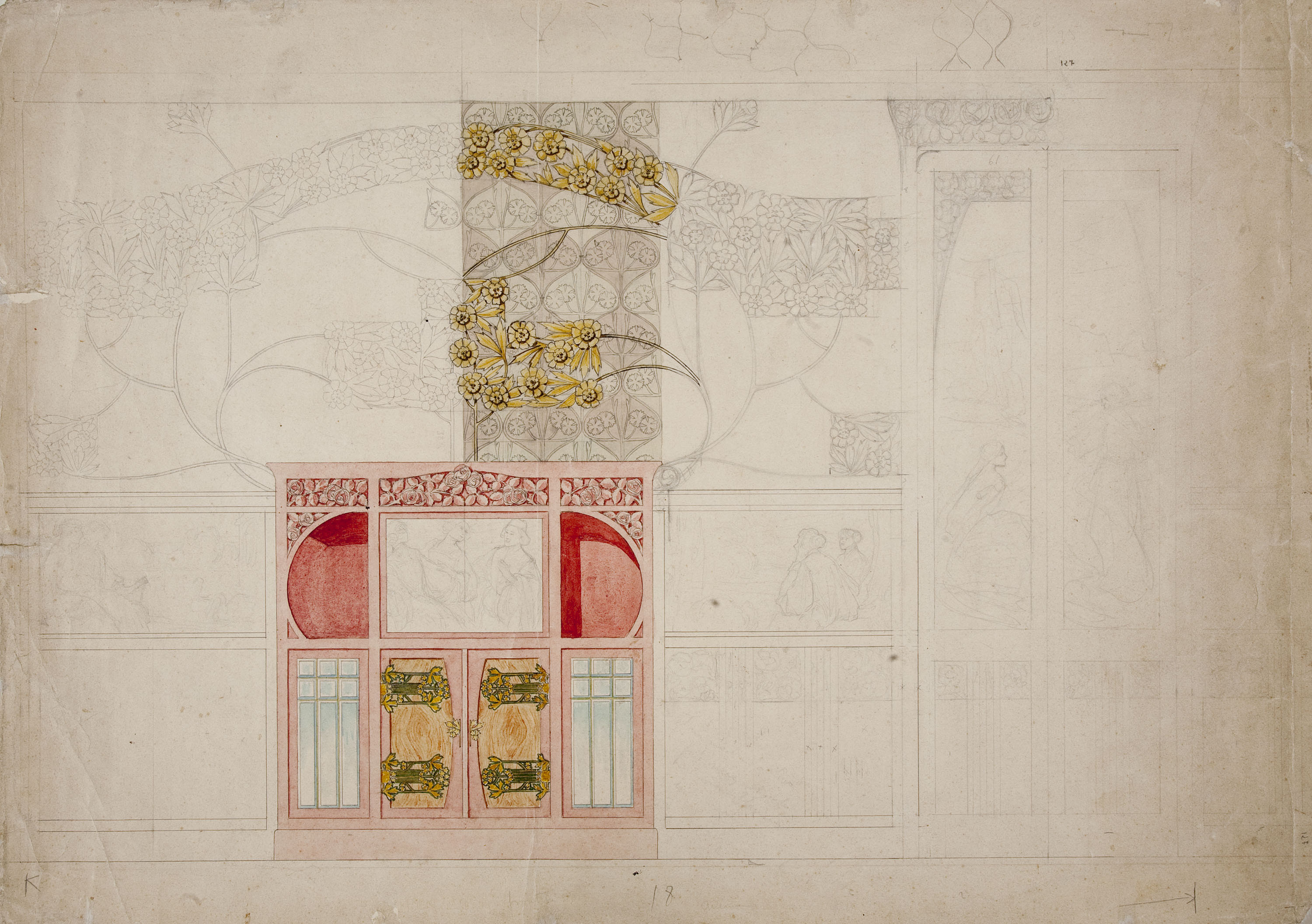 image for: Gaspar Homar - Estudi per al saló de la casa Lleó Morera de Barcelona - Cap a 1903-1905