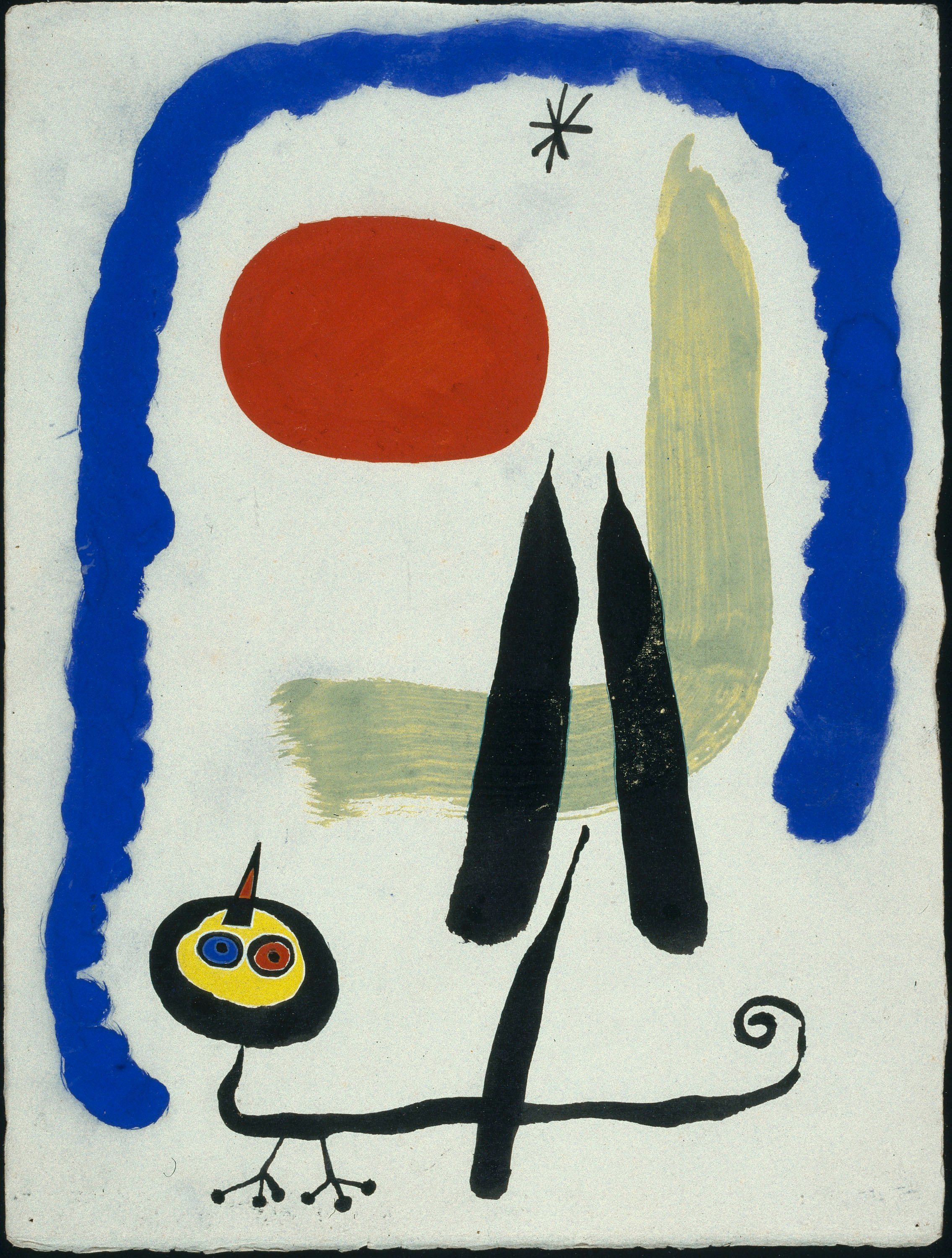 image for: Joan Miró - Composició per al poema Complainte du lézard amoureux de René Char - 1948