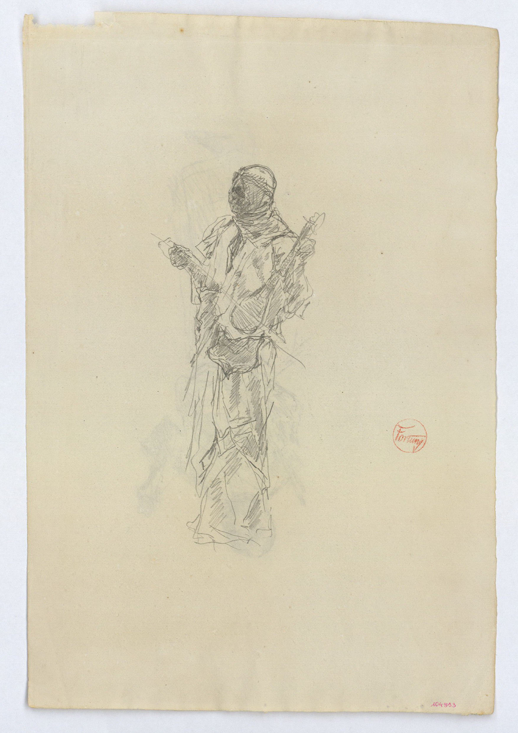 image for: Marià Fortuny - Estudi per al quadre «Músics àrabs» (anvers) / Estudi per al quadre «Músics àrabs» (revers) - Cap a 1872