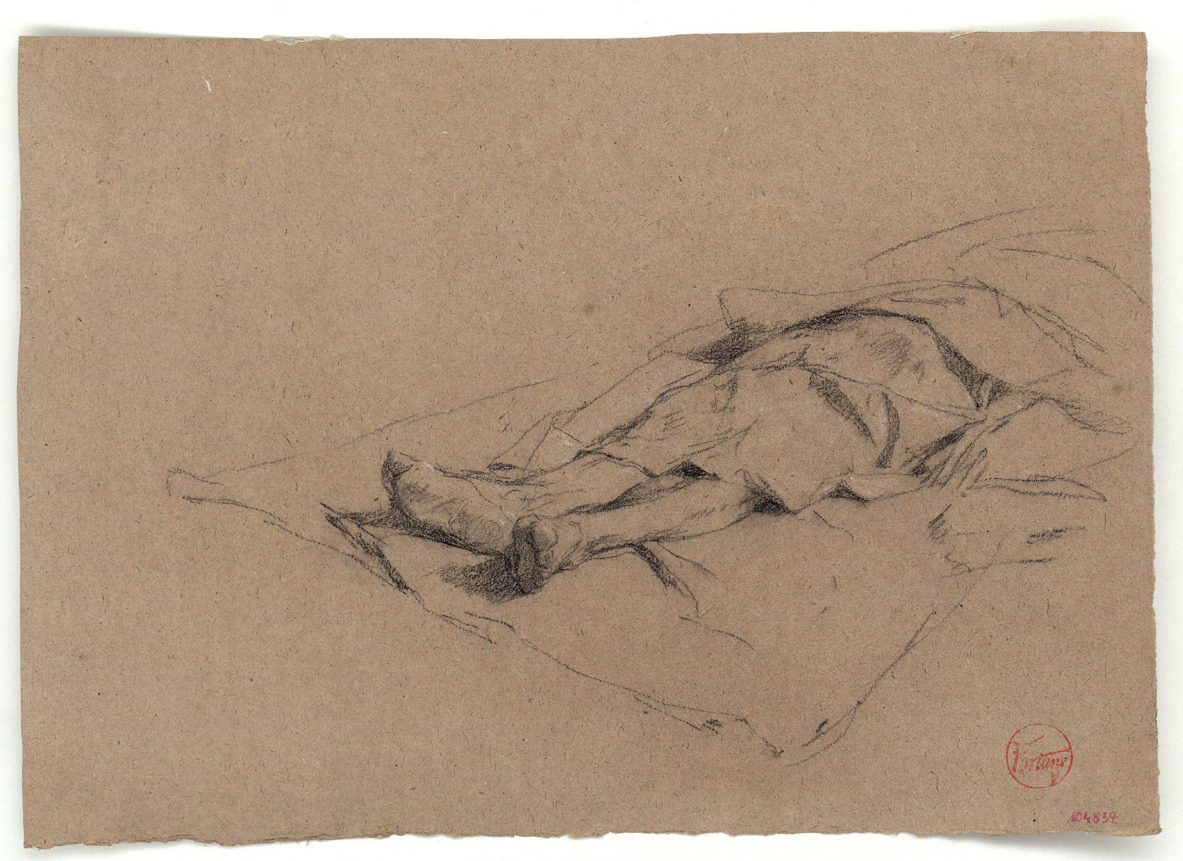 image for: Marià Fortuny - Estudi per als gravats «Cabilenc mort» i «Àrab vetllant el cadàver del seu amic» - Cap a 1866-1867