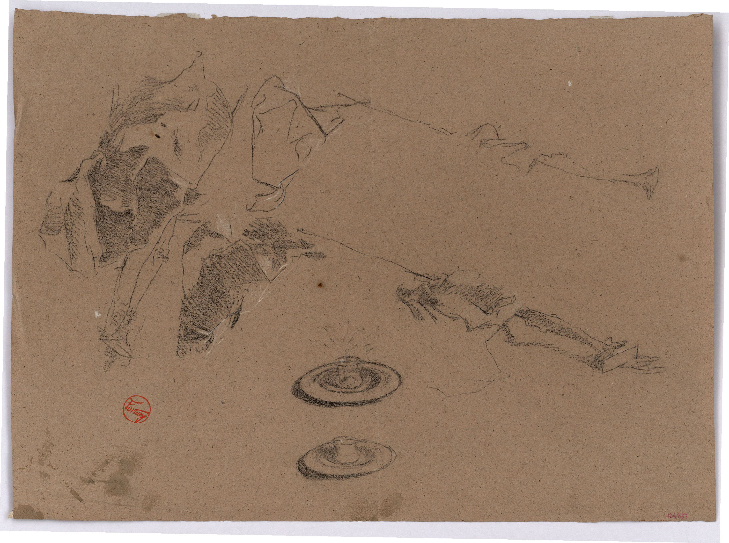 image for: Marià Fortuny - Estudi per al gravat «Cabilenc mort» - Cap a 1867
