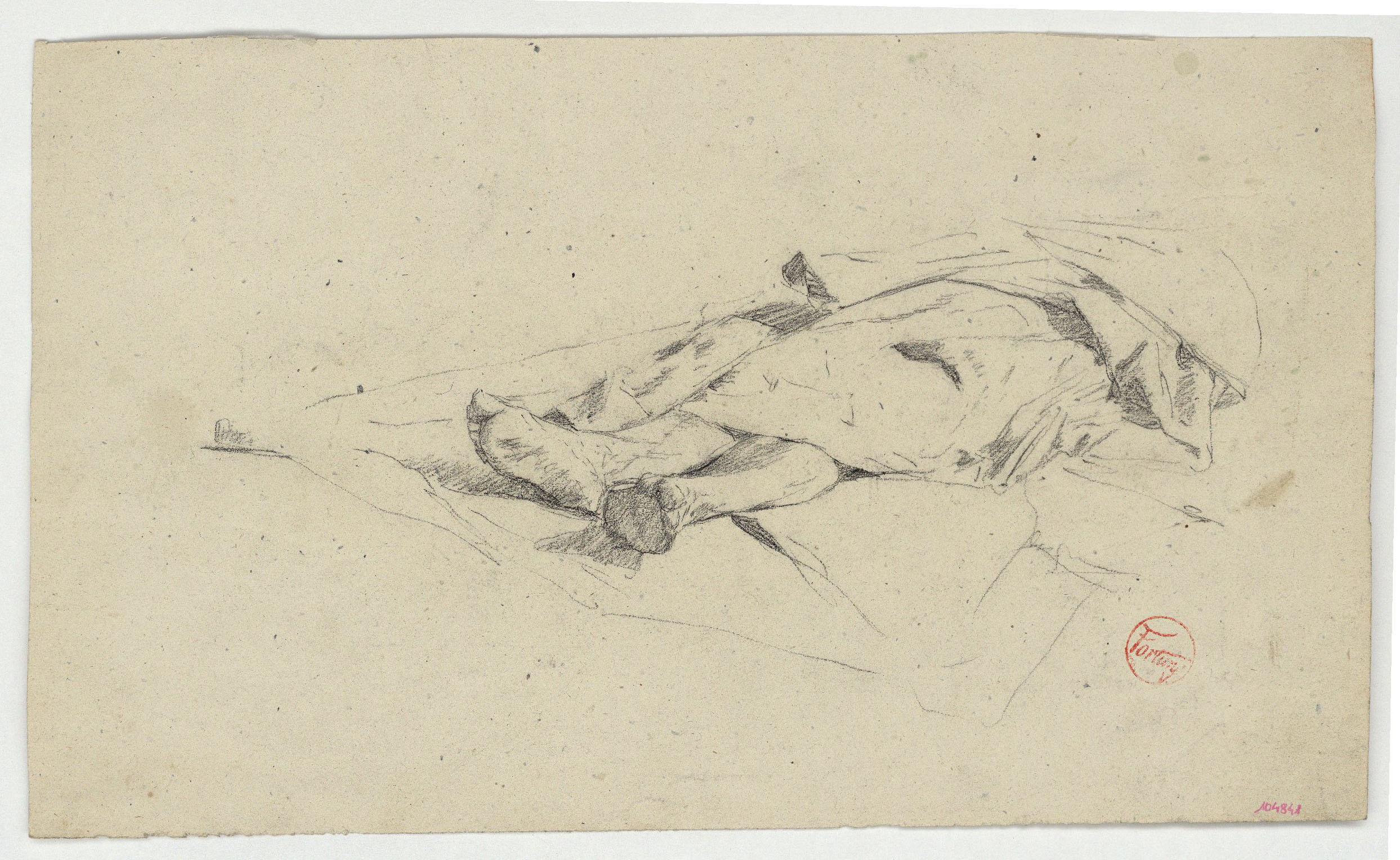 image for: Marià Fortuny - Estudi per als gravats «Cabilenc mort» i «Àrab vetllant el cadàver del seu amic» - Cap a 1866-1867