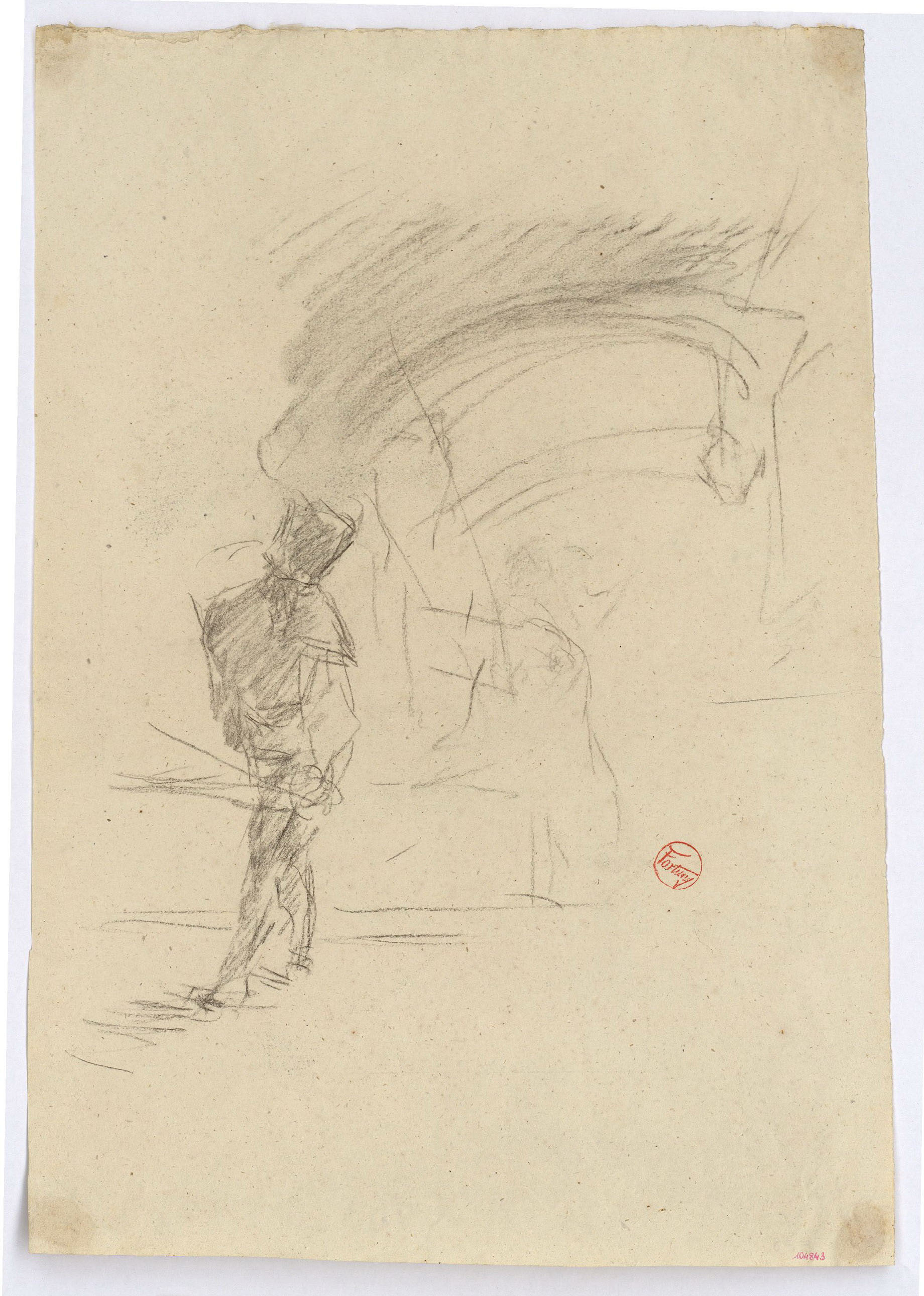 image for: Marià Fortuny - Estudi per al gravat «Ronda nocturna» - Cap a 1863-1866
