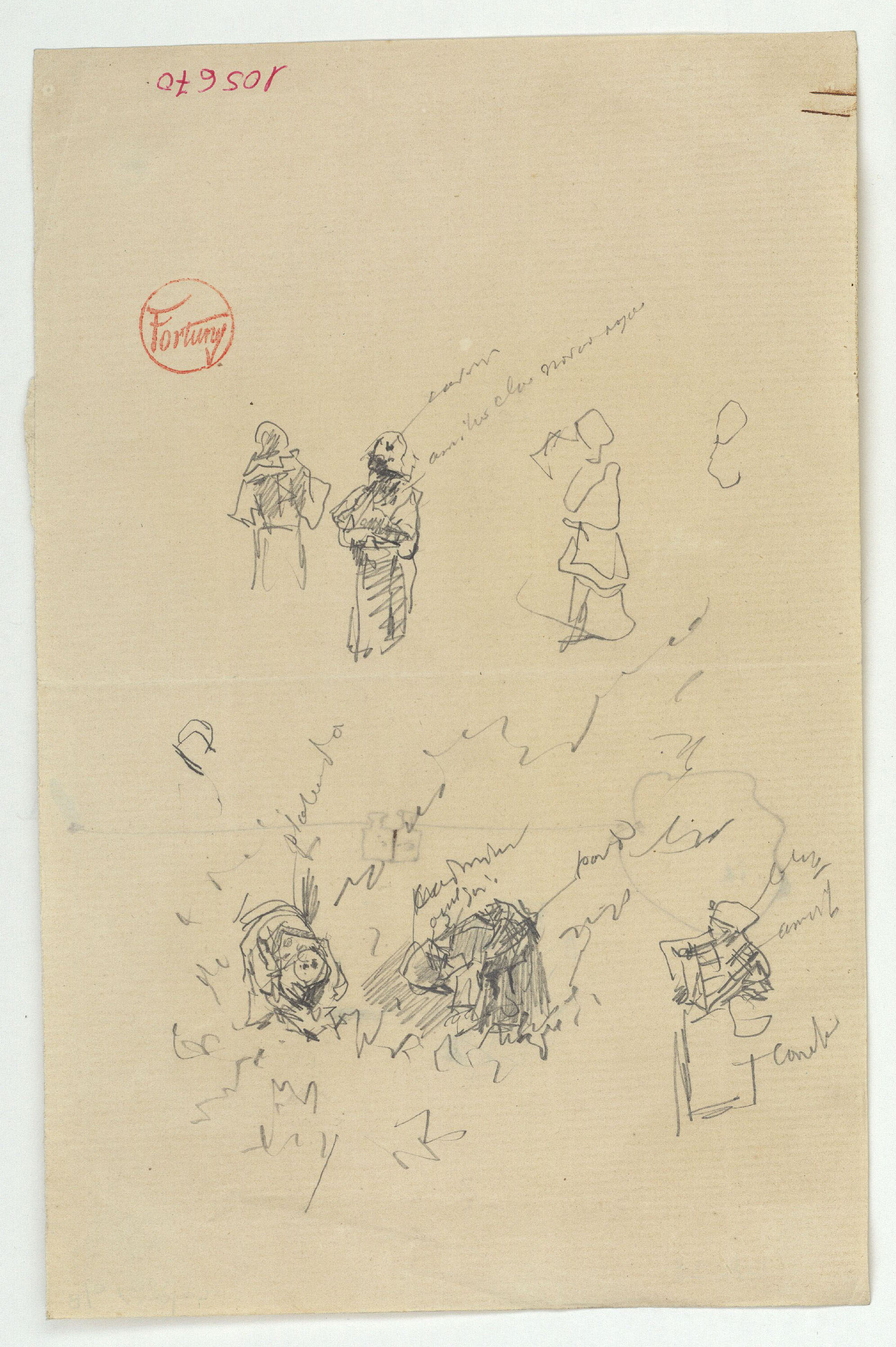 image for: Marià Fortuny - Esbós de dones camperoles - Cap a 1870-1872