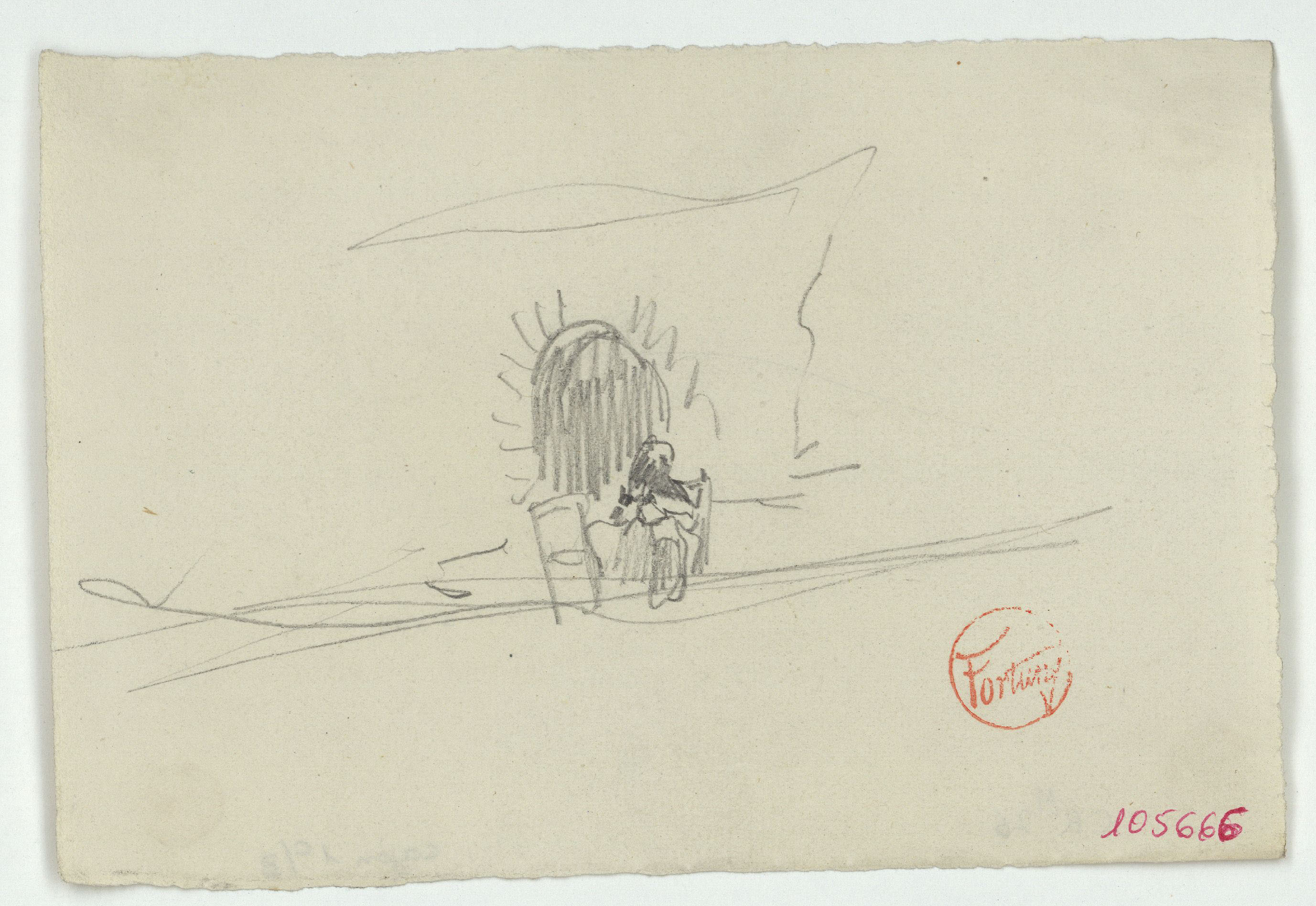 image for: Marià Fortuny - Croquis d&#039;una porta - Cap a 1860-1862