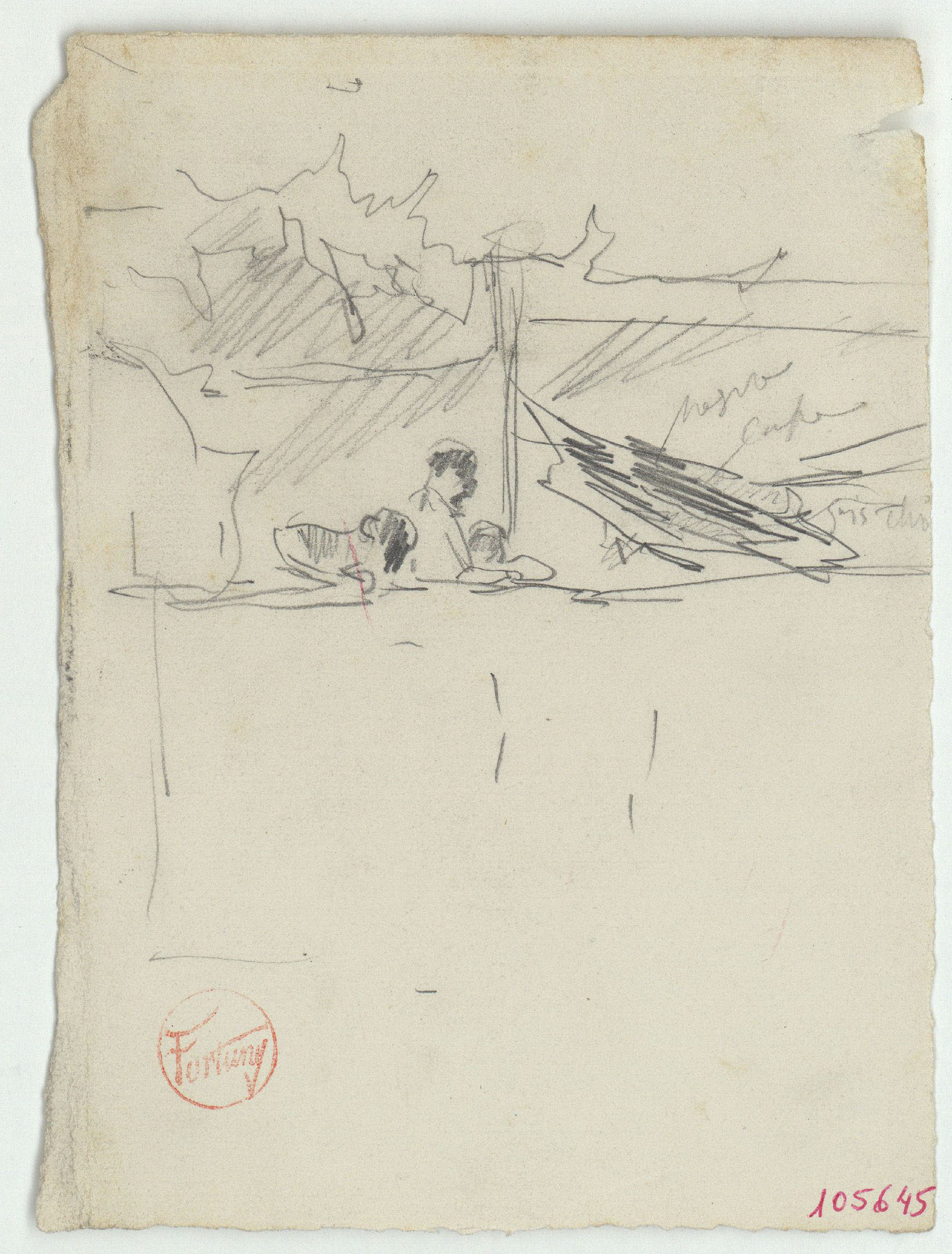 image for: Marià Fortuny - Estudi per al quadre «Dinar a l&#039;Alhambra» [?] - Cap a 1872