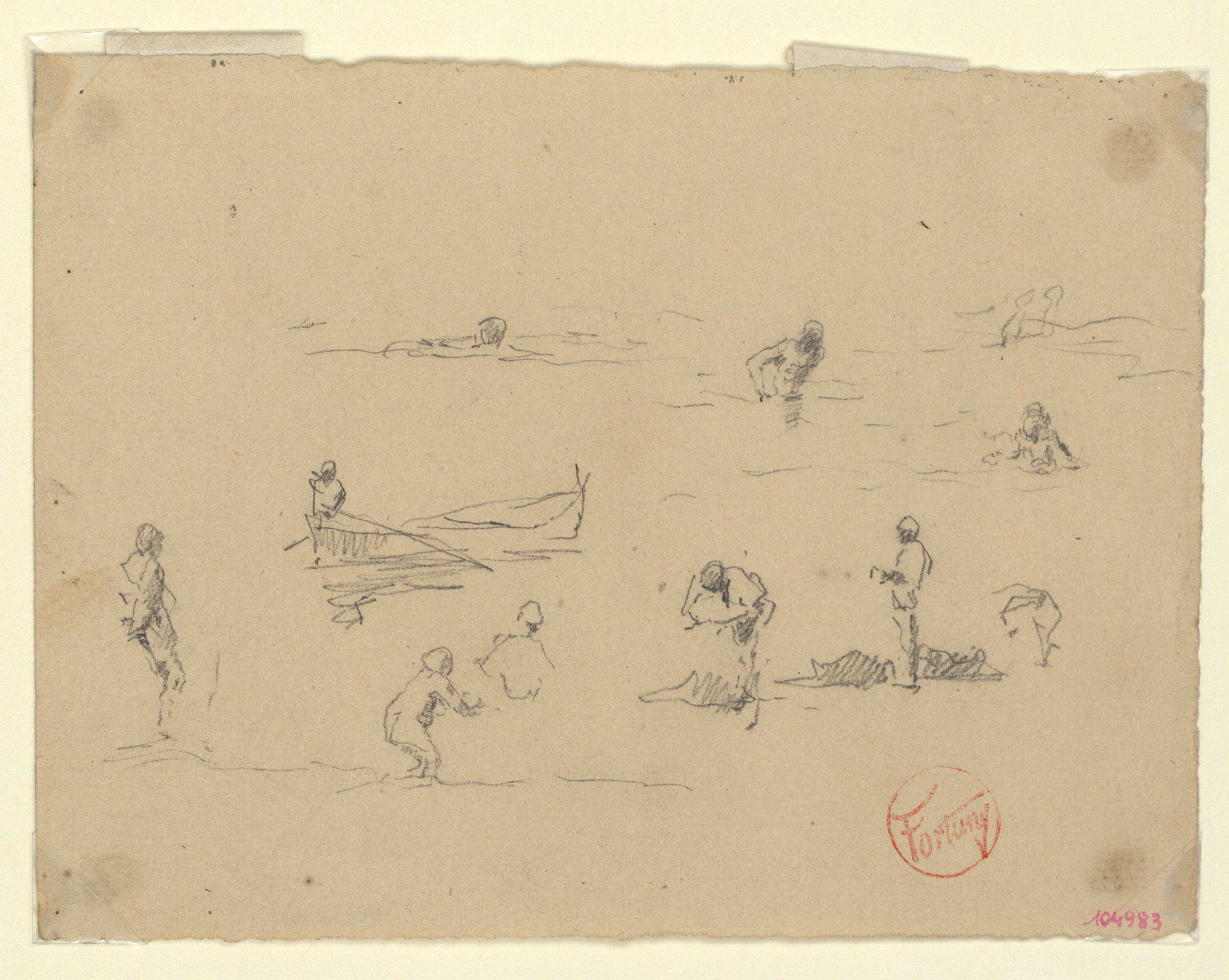 image for: Marià Fortuny - Estudi per al quadre «Platja de Portici» - Cap a 1874