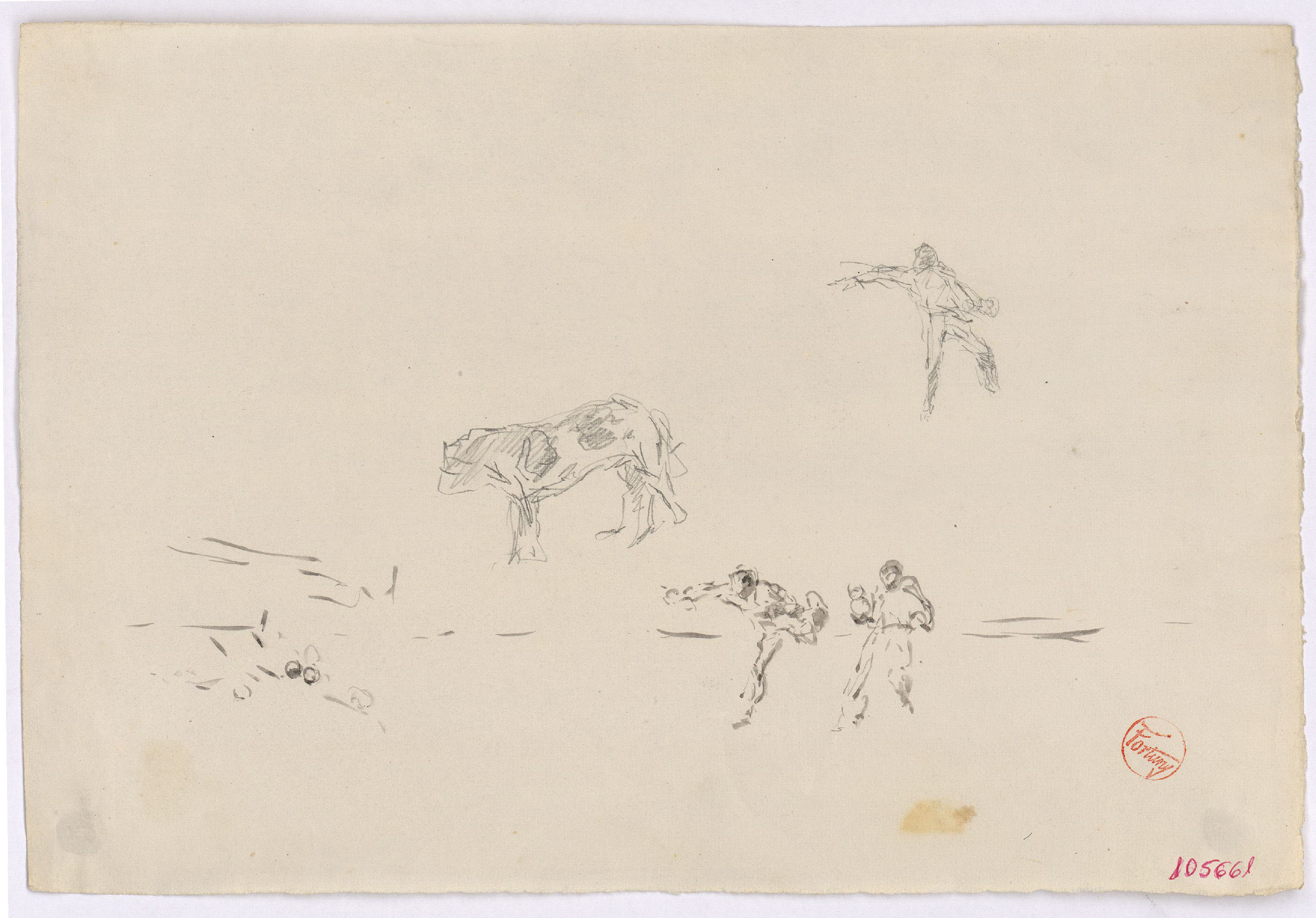 image for: Marià Fortuny - Figures en moviment i animal - Cap a 1870-1872