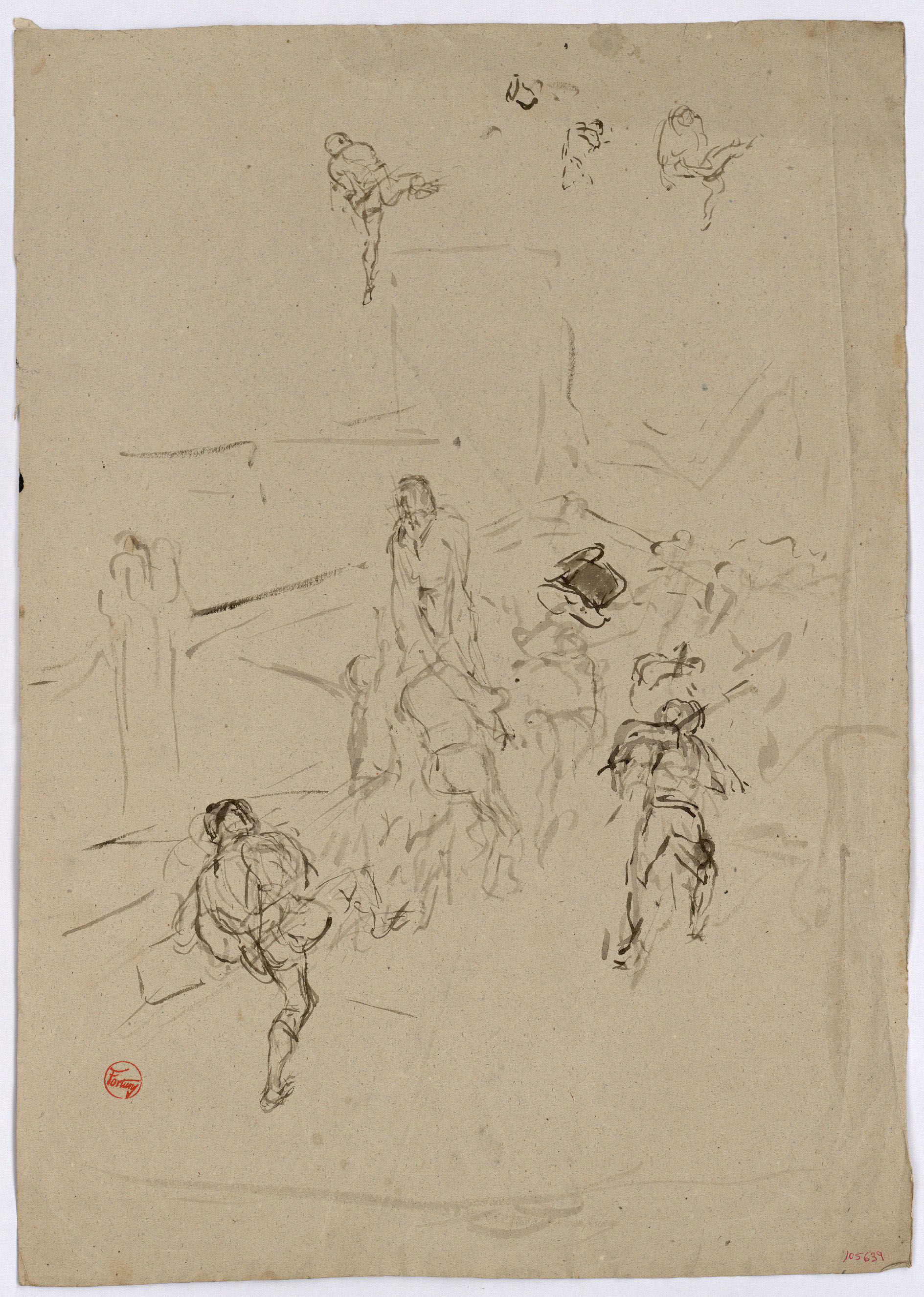 image for: Marià Fortuny - Croquis de figures masculines - Cap a 1867-1874