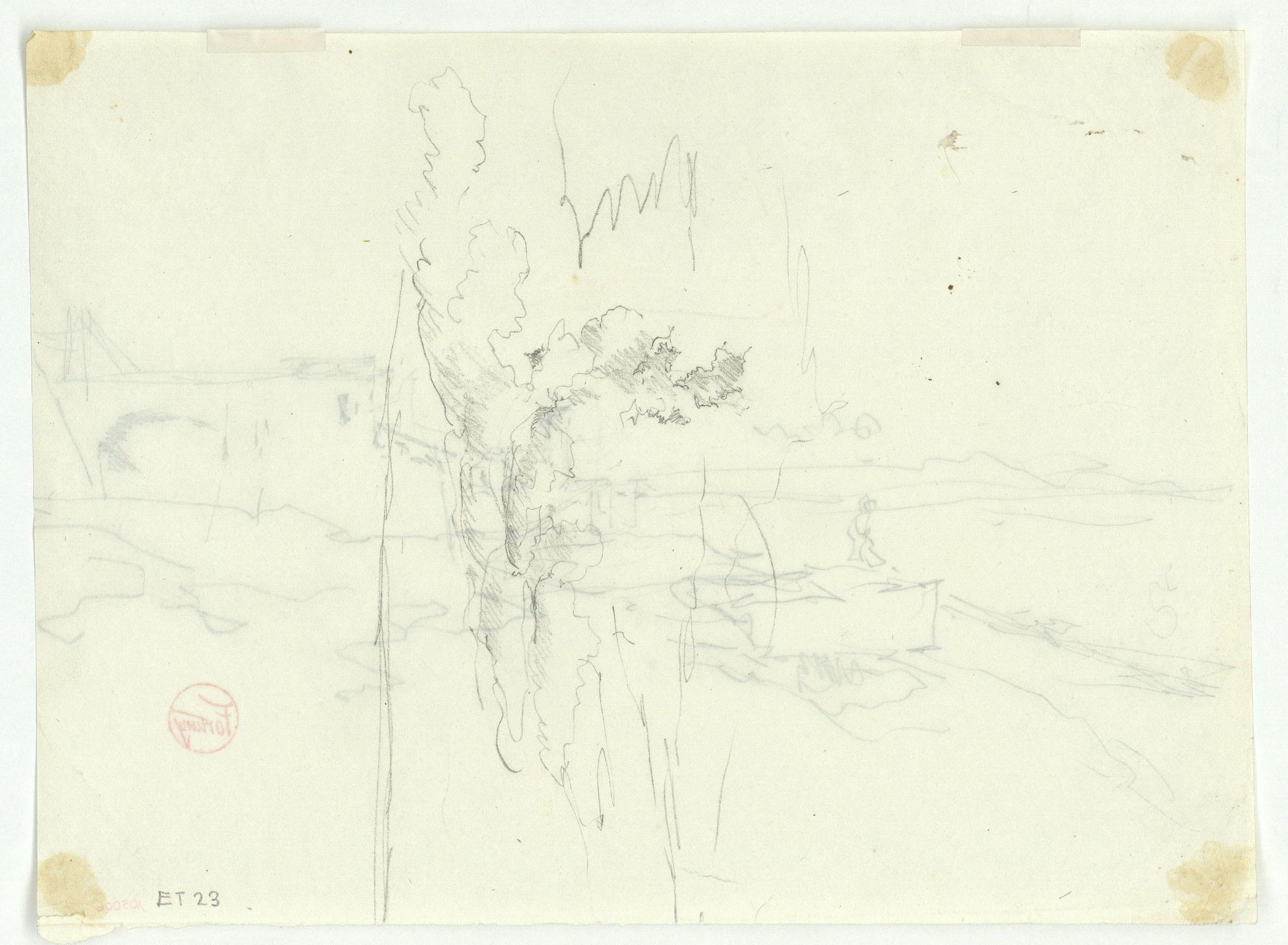 image for: Marià Fortuny - Estudi per al quadre «Platja de Portici» (anvers) / Estudi per al quadre «Platja de Portici» (revers) - Cap a 1874 [1]