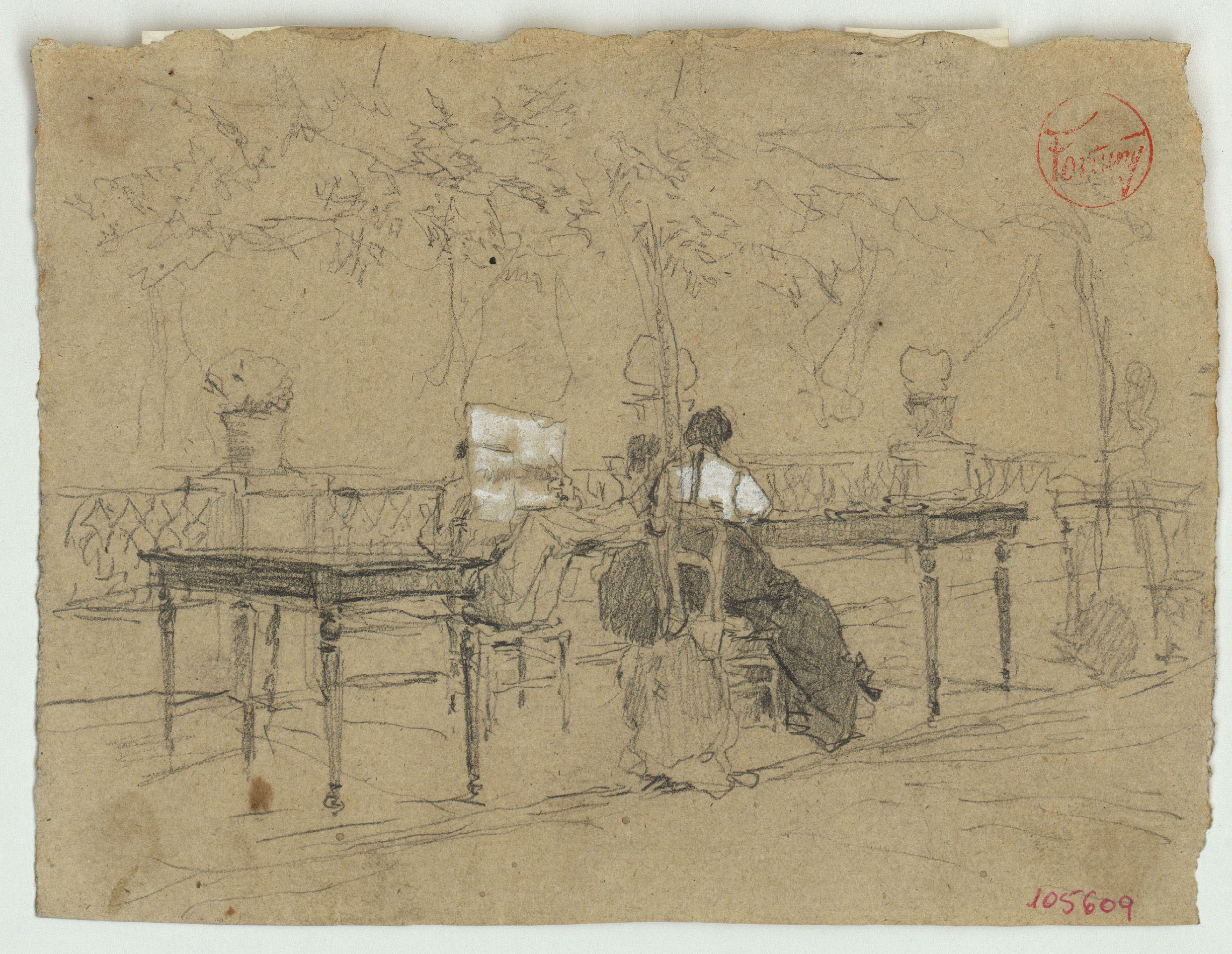 image for: Marià Fortuny - Parella en una terrassa - Cap a 1863-1870