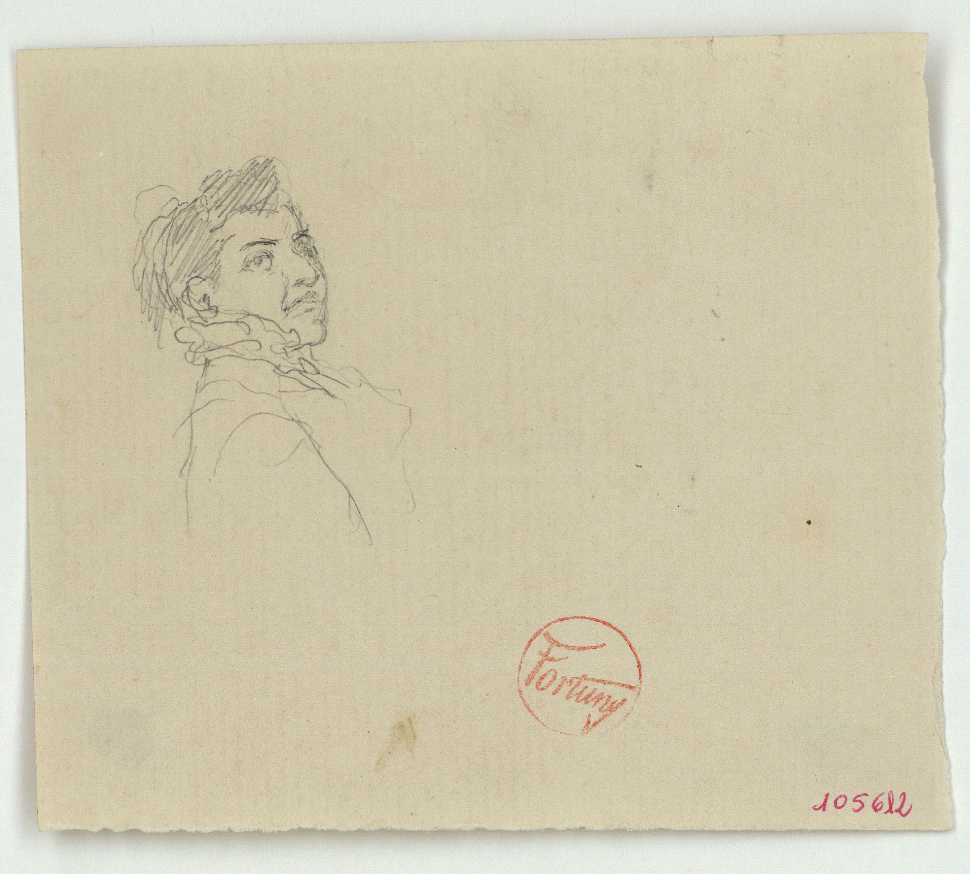 image for: Marià Fortuny - Retrat femení (anvers) / Esbós de retrat (revers) - Cap a 1870-1874