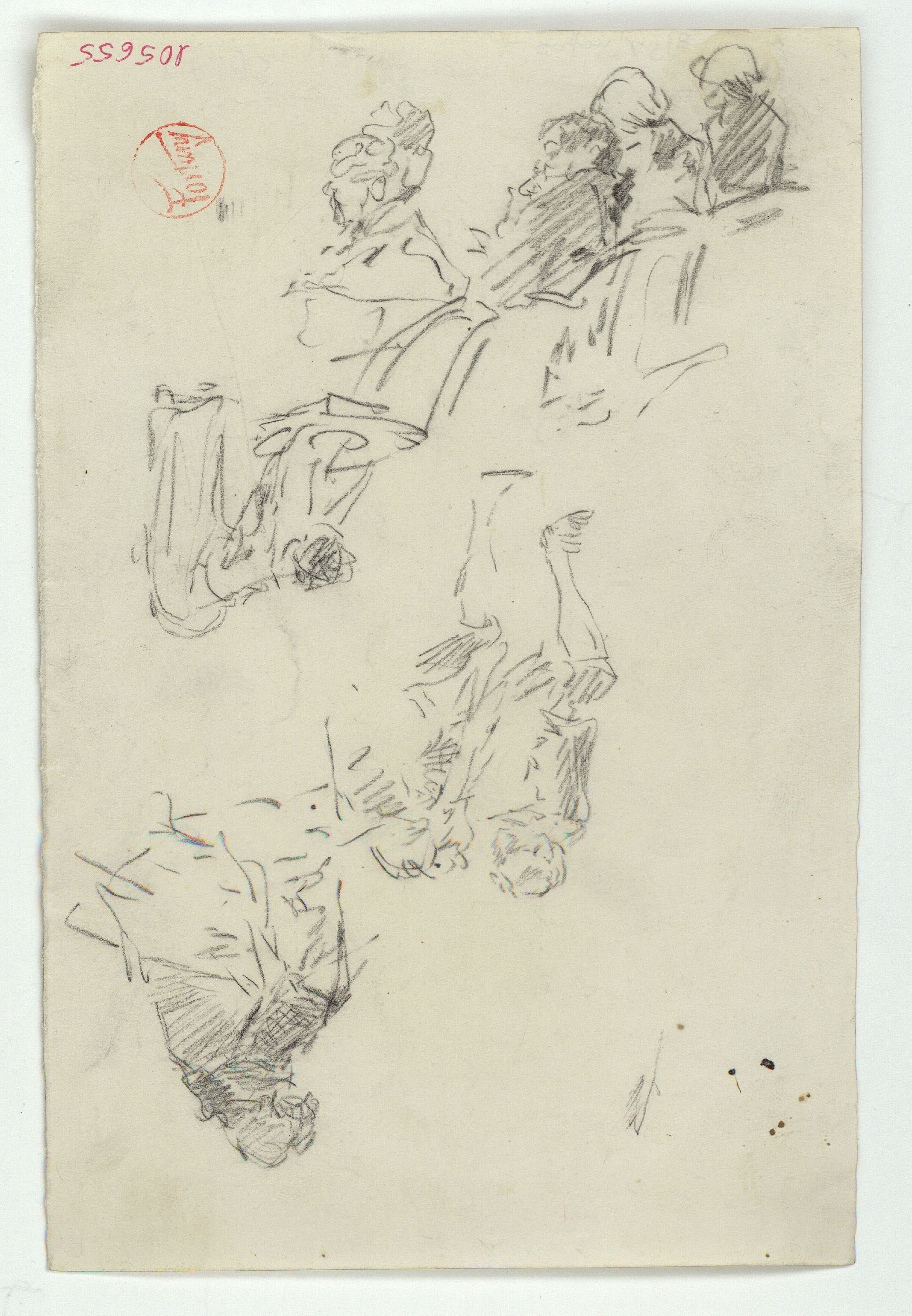 image for: Marià Fortuny - Croquis de figures del segle XVIII - Cap a 1867-1872