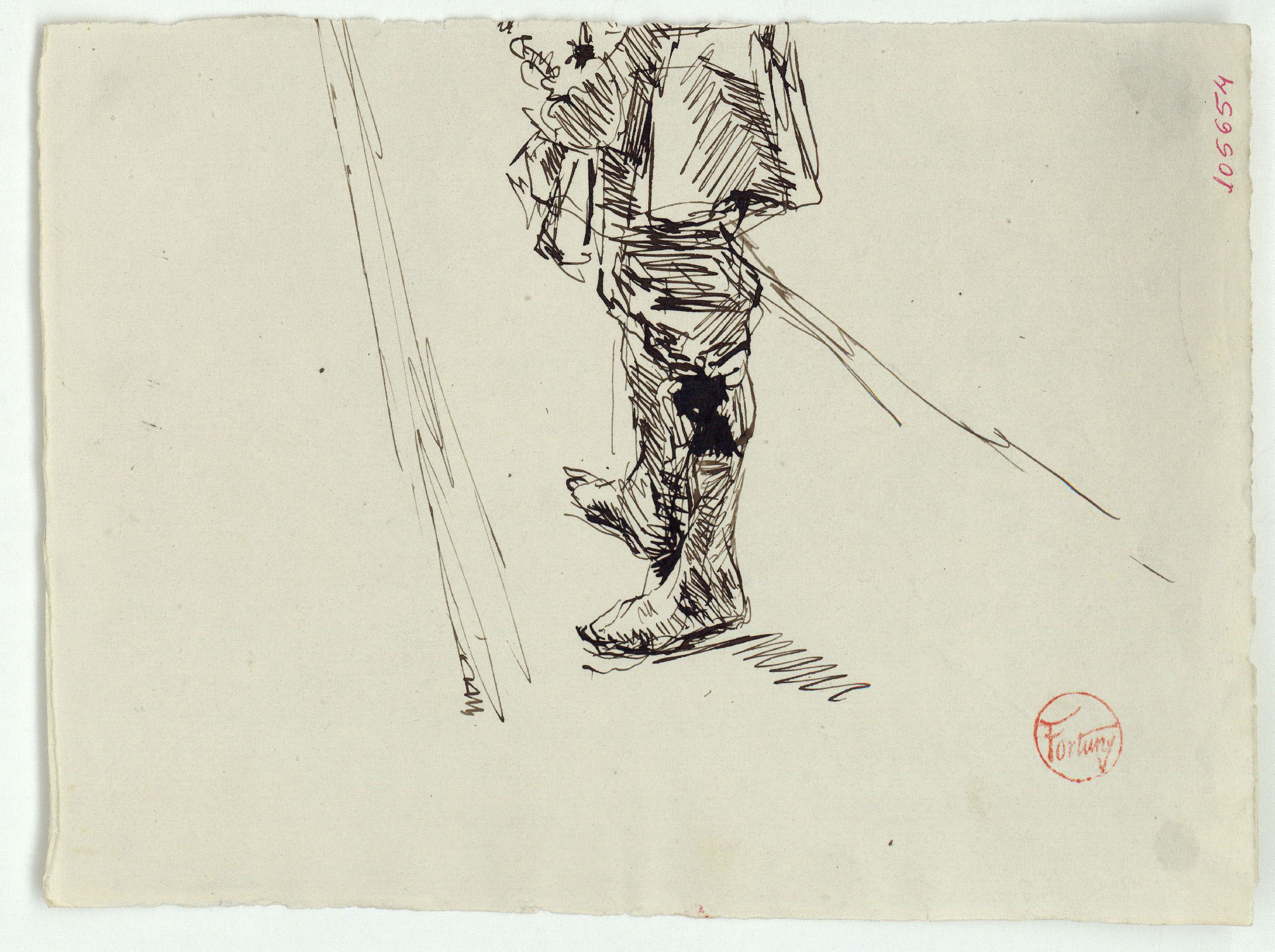 image for: Marià Fortuny - Fragment de figura masculina - Cap a 1867-1872