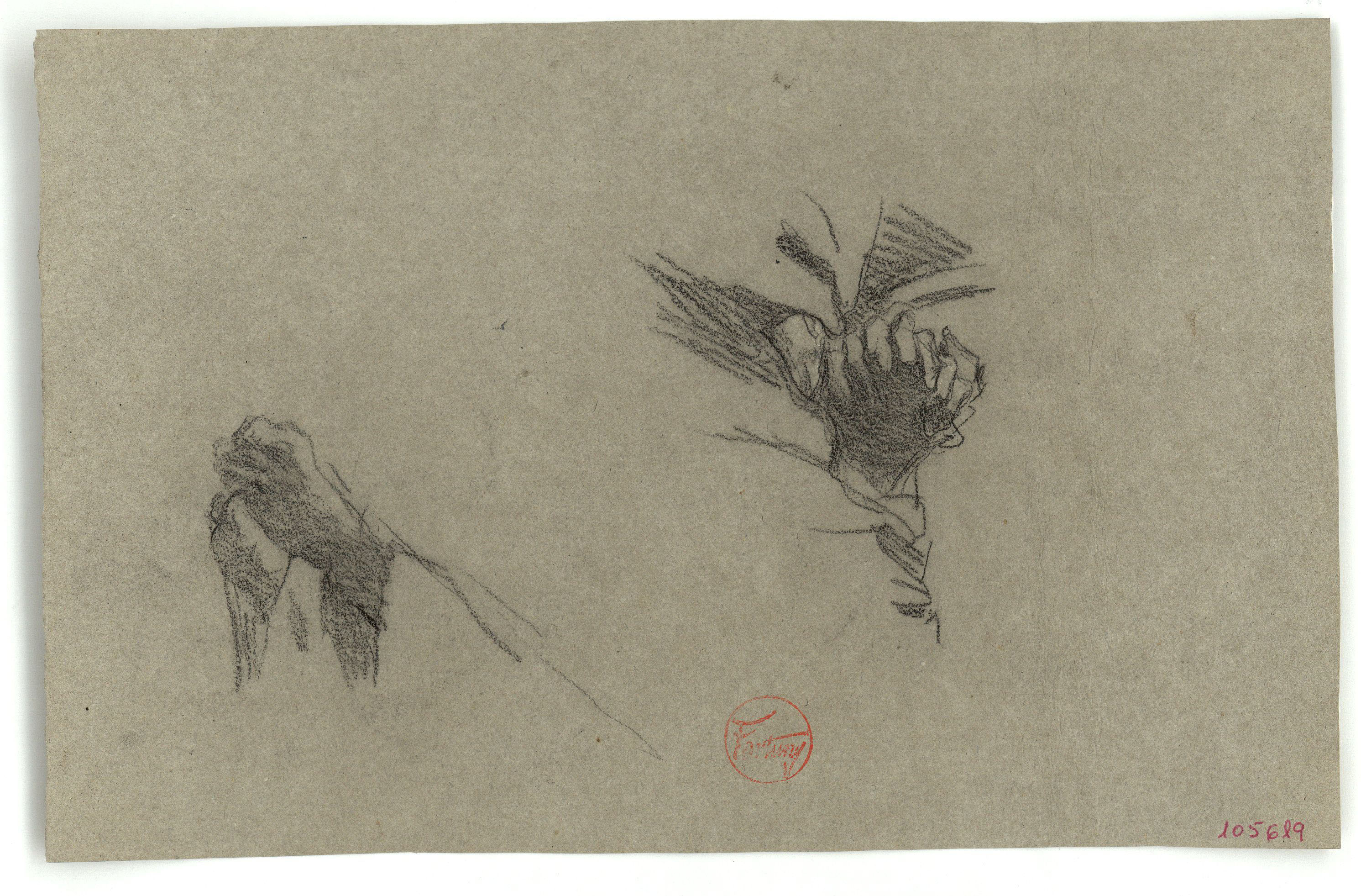 image for: Marià Fortuny - Estudi per al gravat «Àrab vetllant el cadàver del seu amic» - Cap a 1866