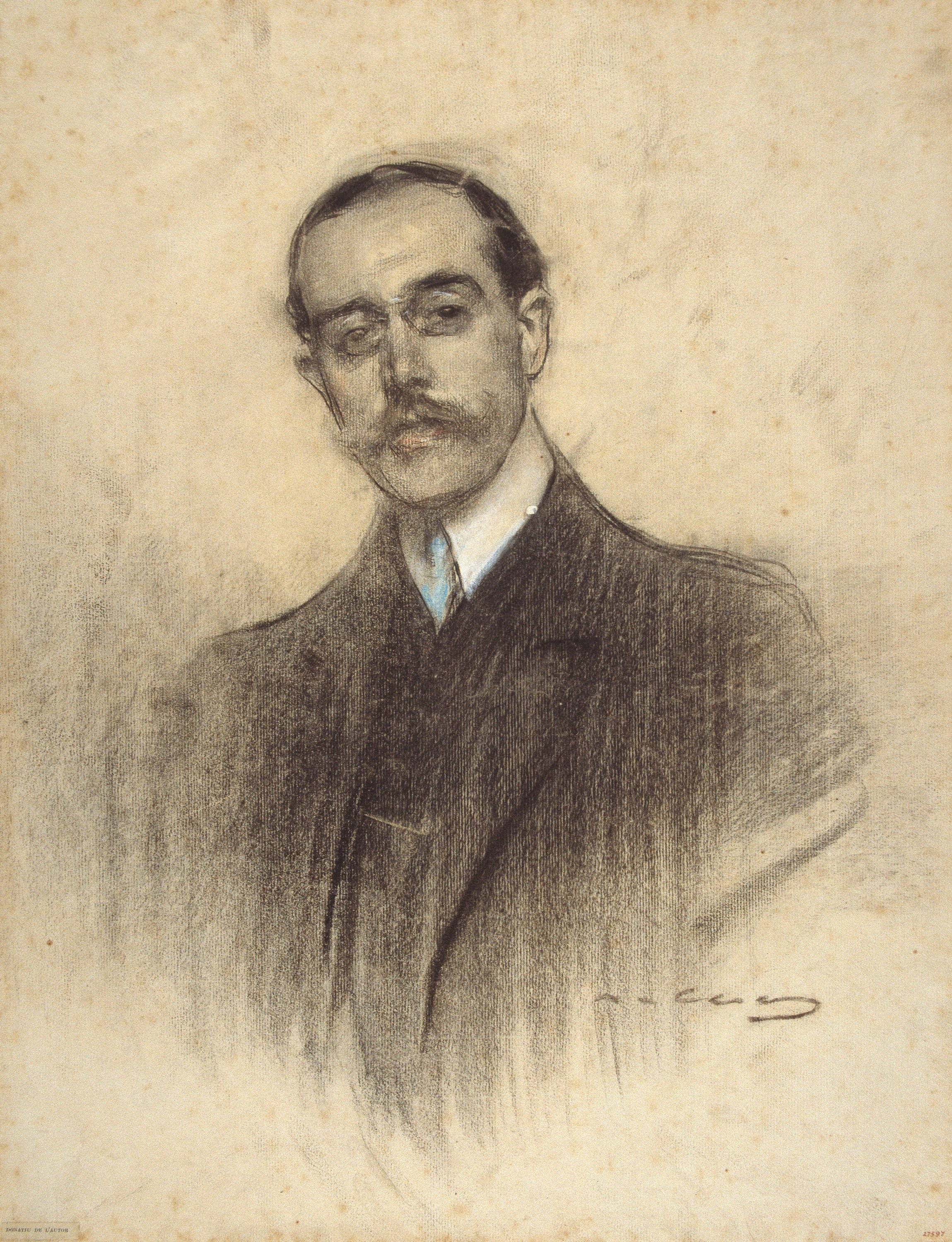 image for: Ramon Casas - Retrat d&#039;Eduard Calvet - Cap a 1906-1907