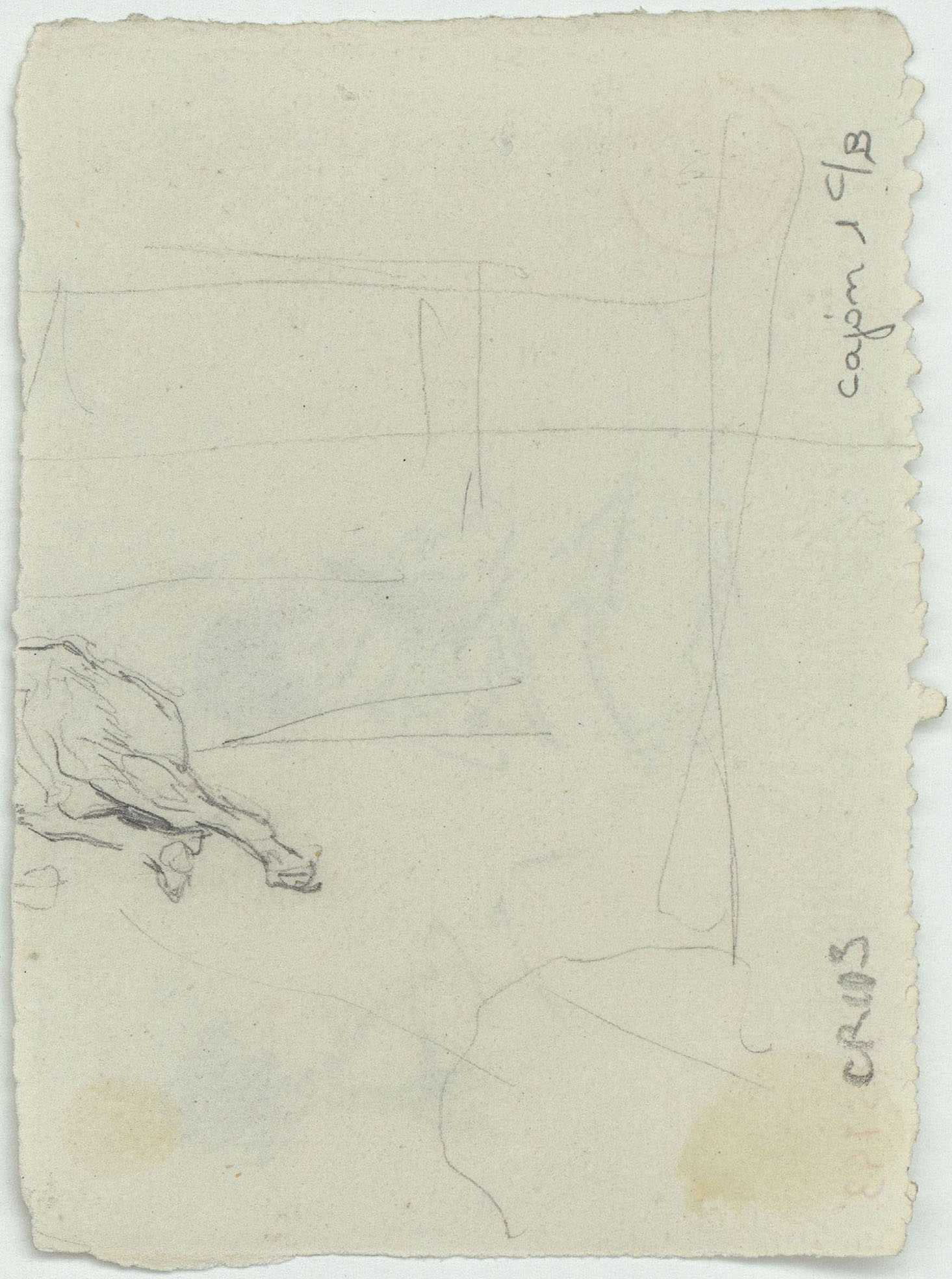 image for: Marià Fortuny - Esbós de figures femenines (anvers) / Fragment d&#039;un animal (revers) - Cap a 1871 [1]