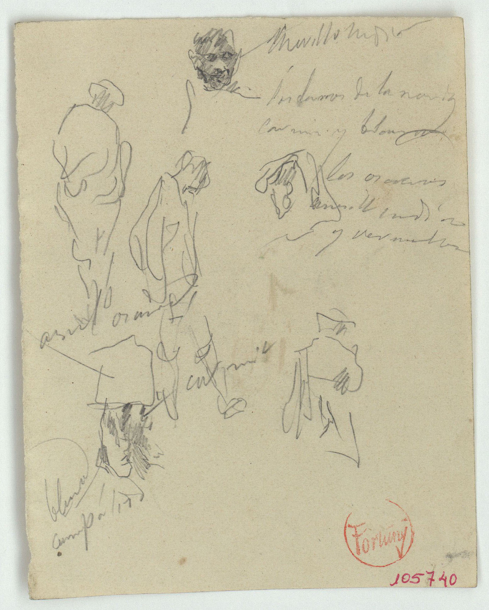 image for: Marià Fortuny - Croquis de figures - Cap a 1862