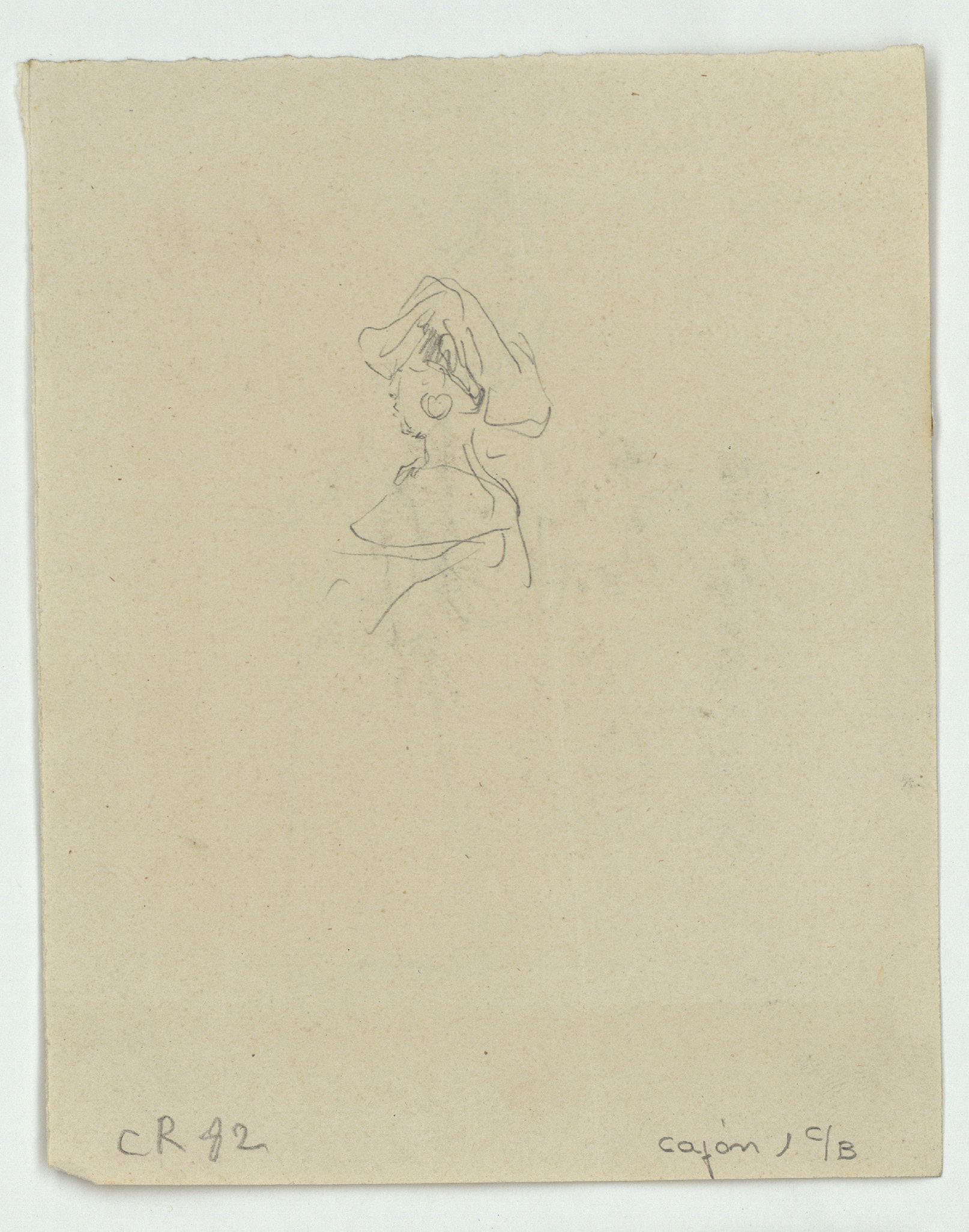 image for: Marià Fortuny - Croquis de figures femenines (anvers) / Croquis de bust femení (revers) - Cap a 1871 [1]