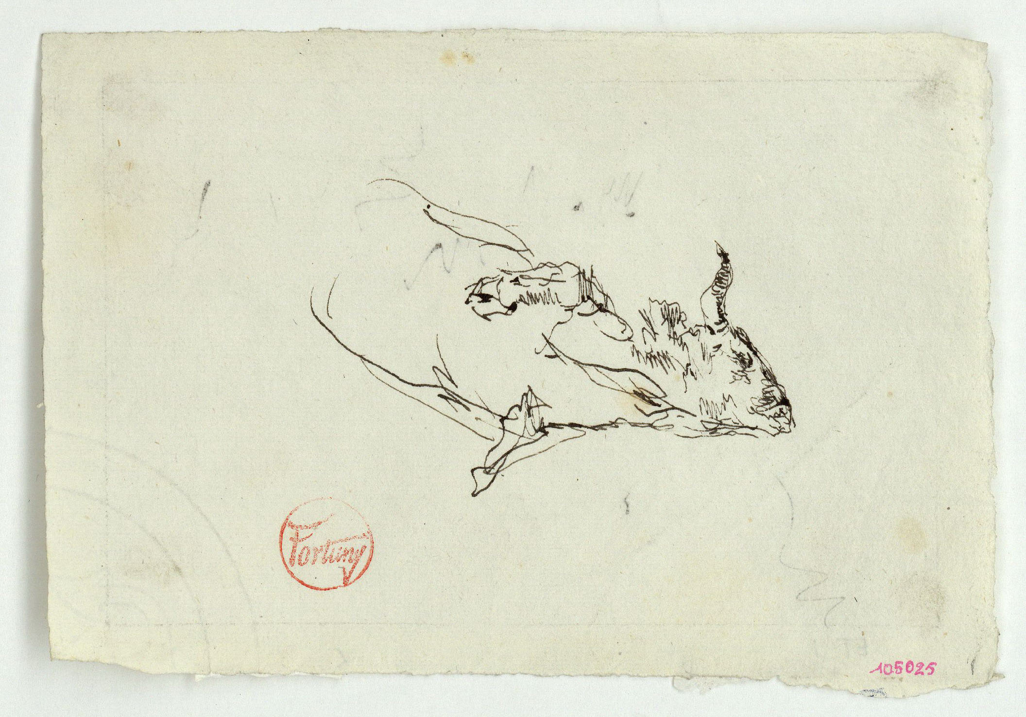 image for: Marià Fortuny - Estudi per al quadre «L&#039;escorxador de Portici» - Cap a 1874