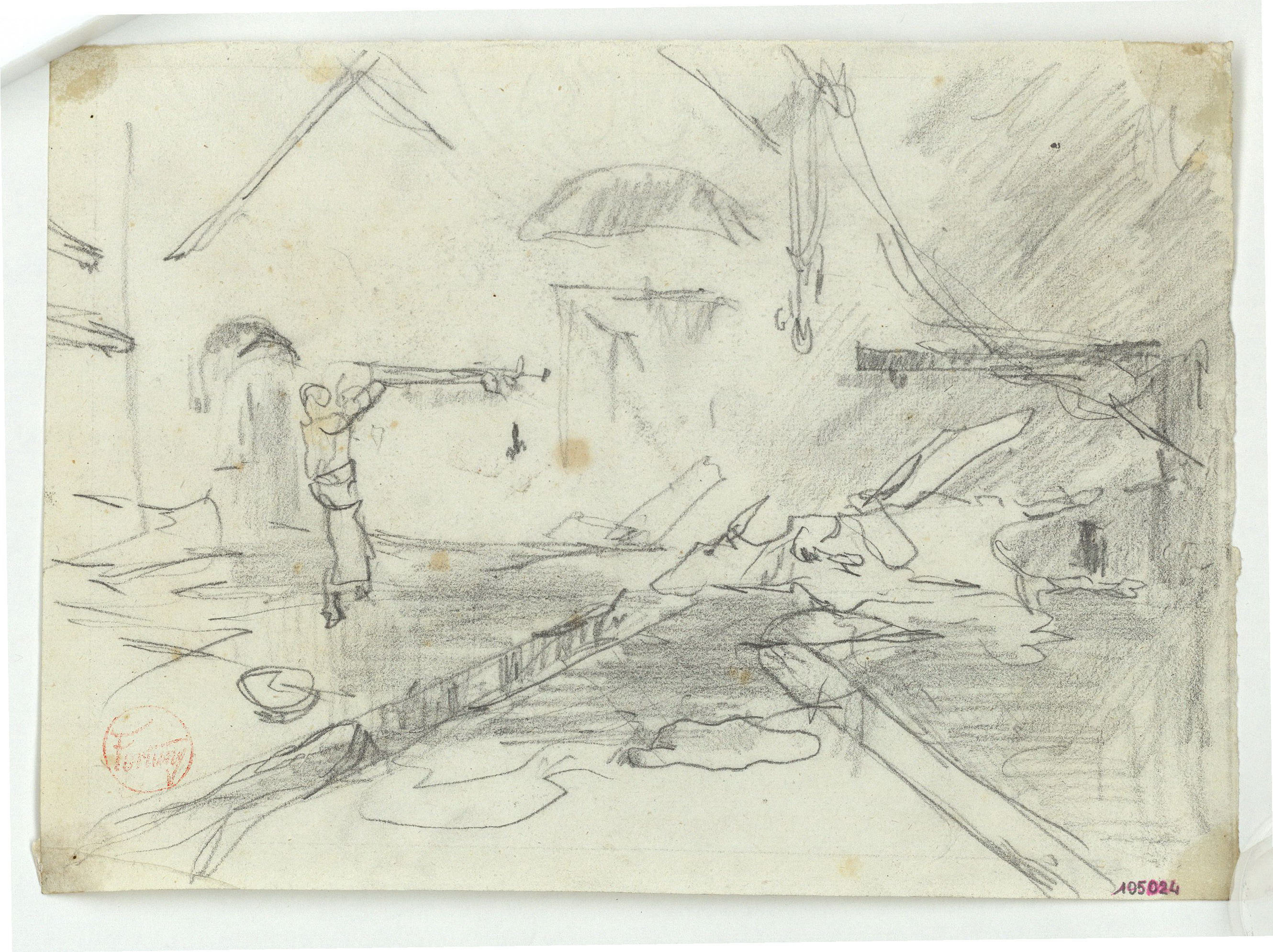 image for: Marià Fortuny - Estudi per al quadre «L&#039;escorxador de Portici» - Cap a 1874