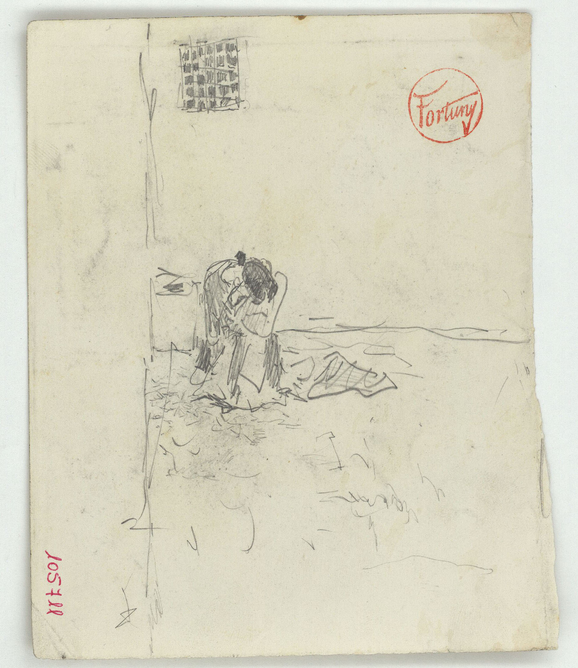 image for: Marià Fortuny - Croquis de figura en una presó - Cap a 1871