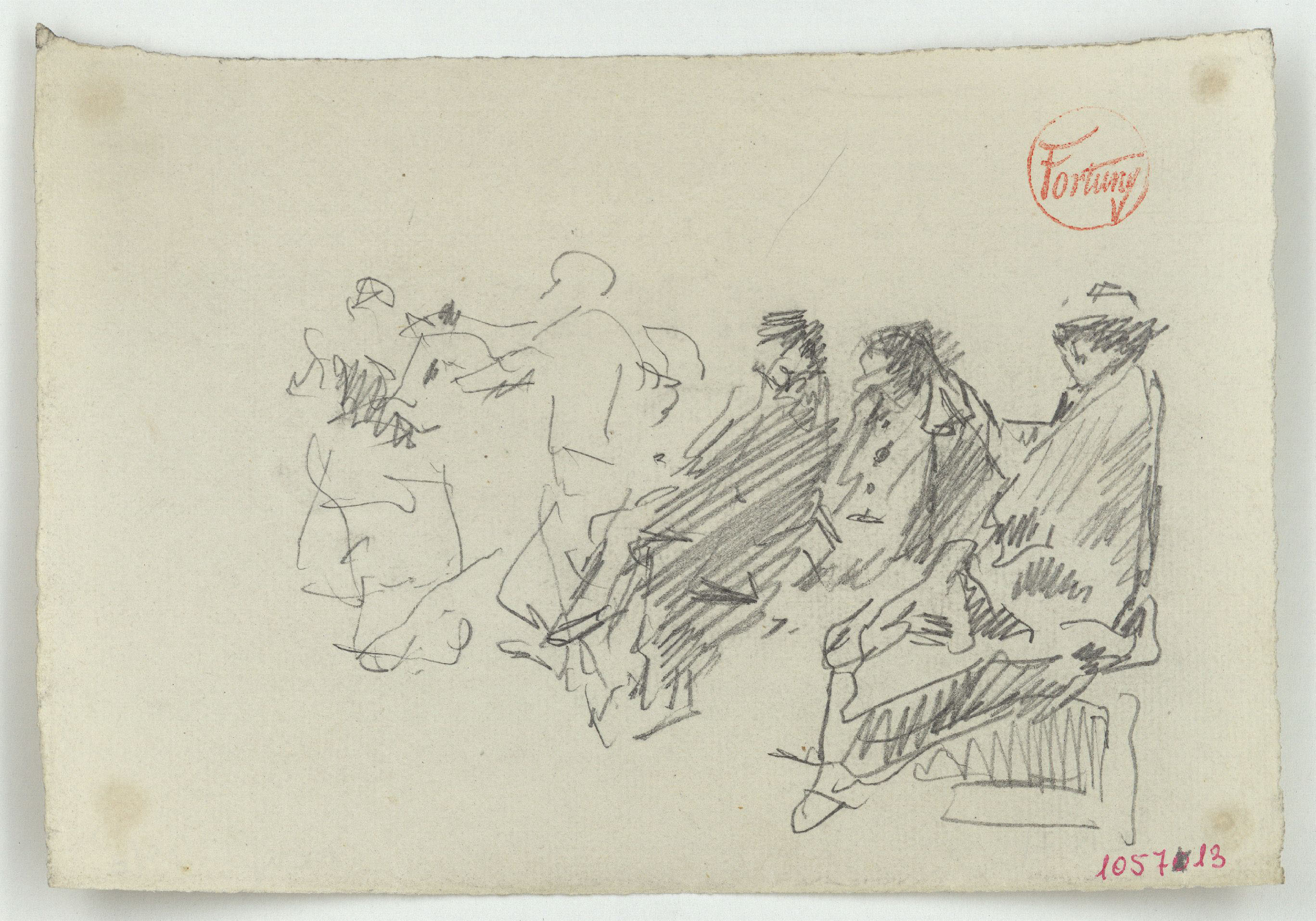 image for: Marià Fortuny - Esbós de figures assegudes - Cap a 1871