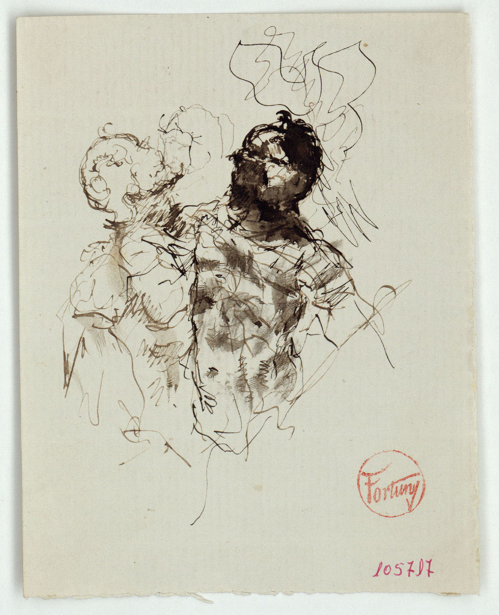 image for: Marià Fortuny - Figures amb cuirassa i casc - Cap a 1863-1867