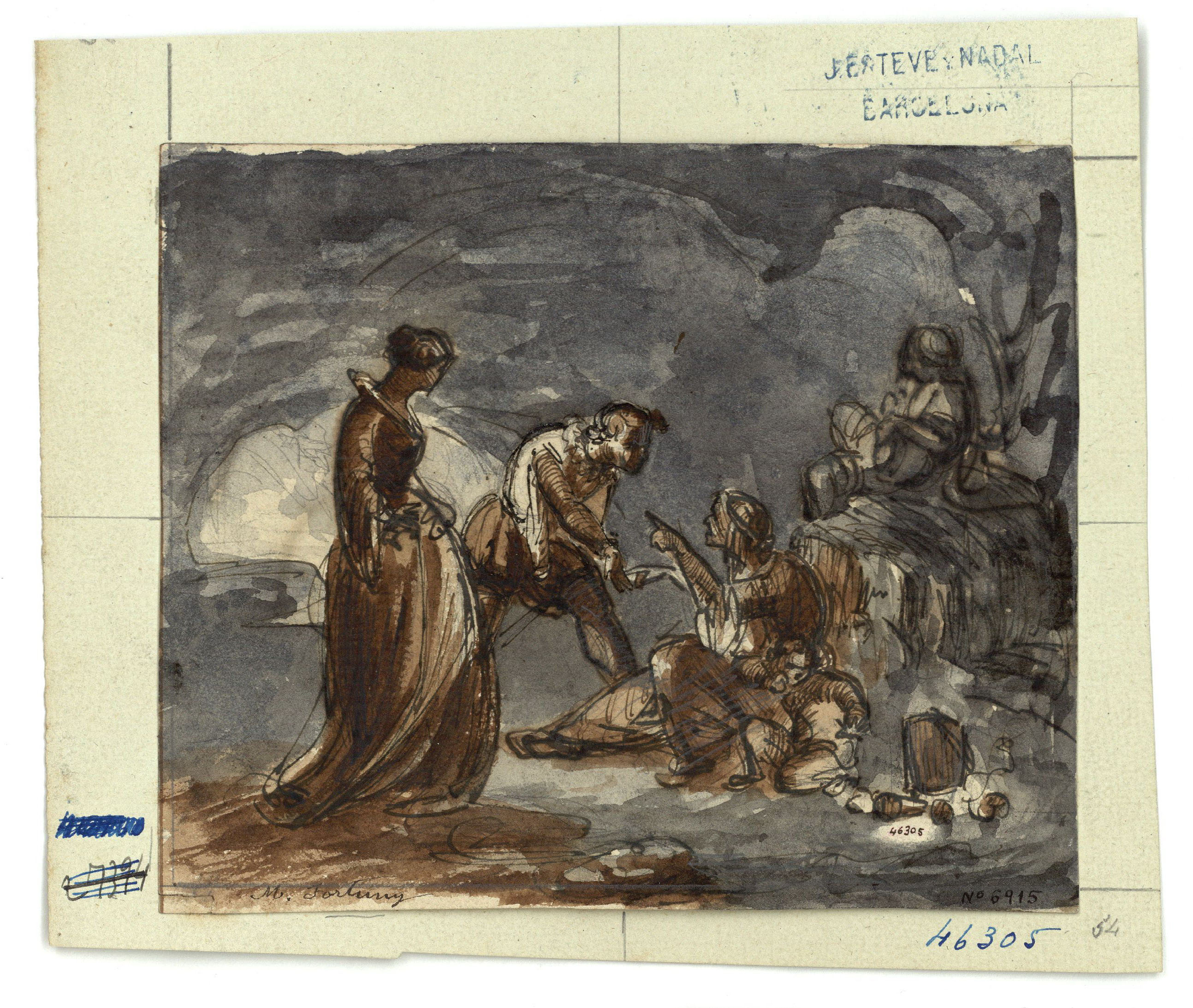 image for: Marià Fortuny - Escena en una gruta - Cap a 1855-1858
