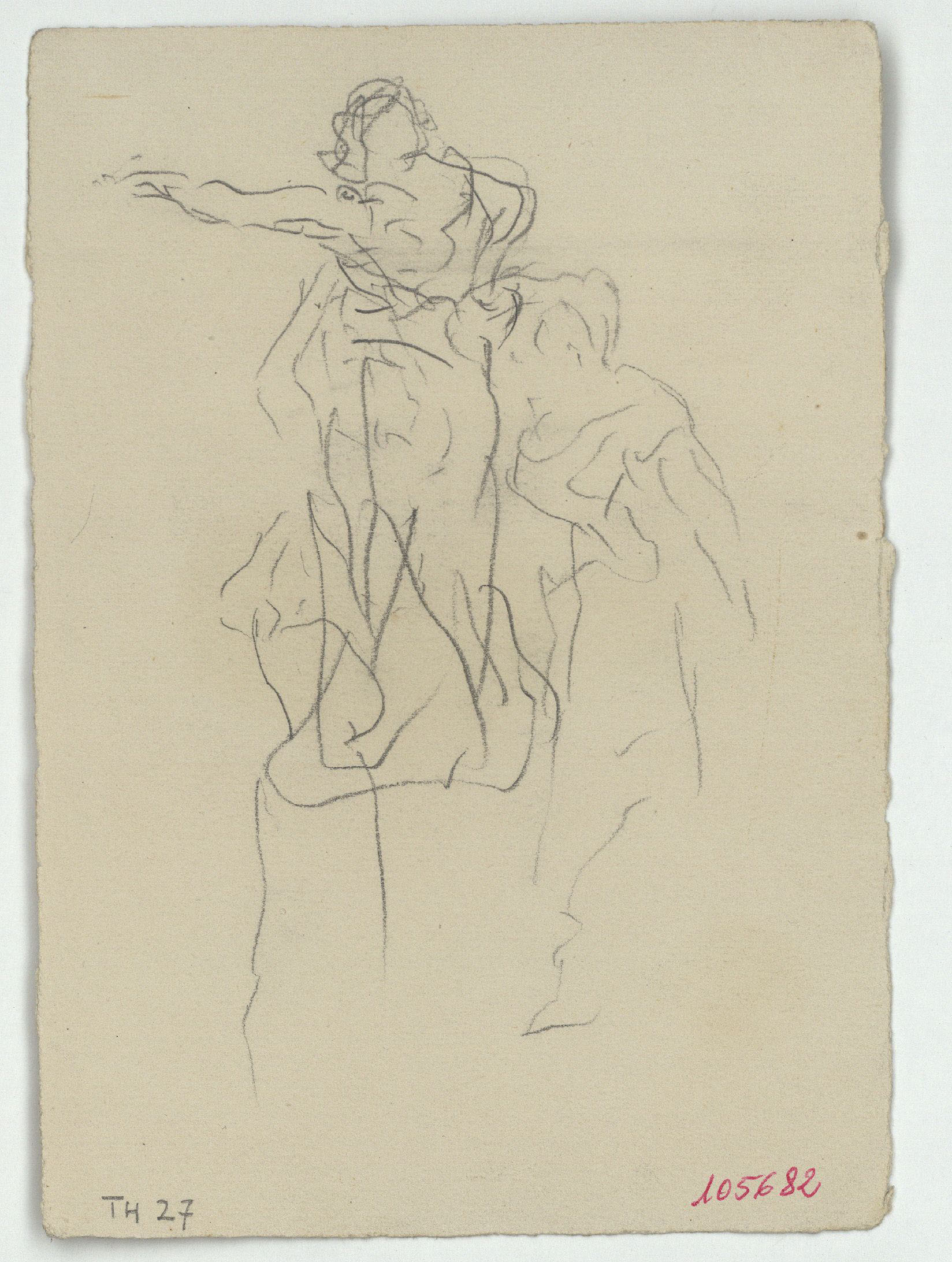 image for: Marià Fortuny - Cap femení (anvers) / Croquis de figura (revers) - Cap a 1867-1872 [1]