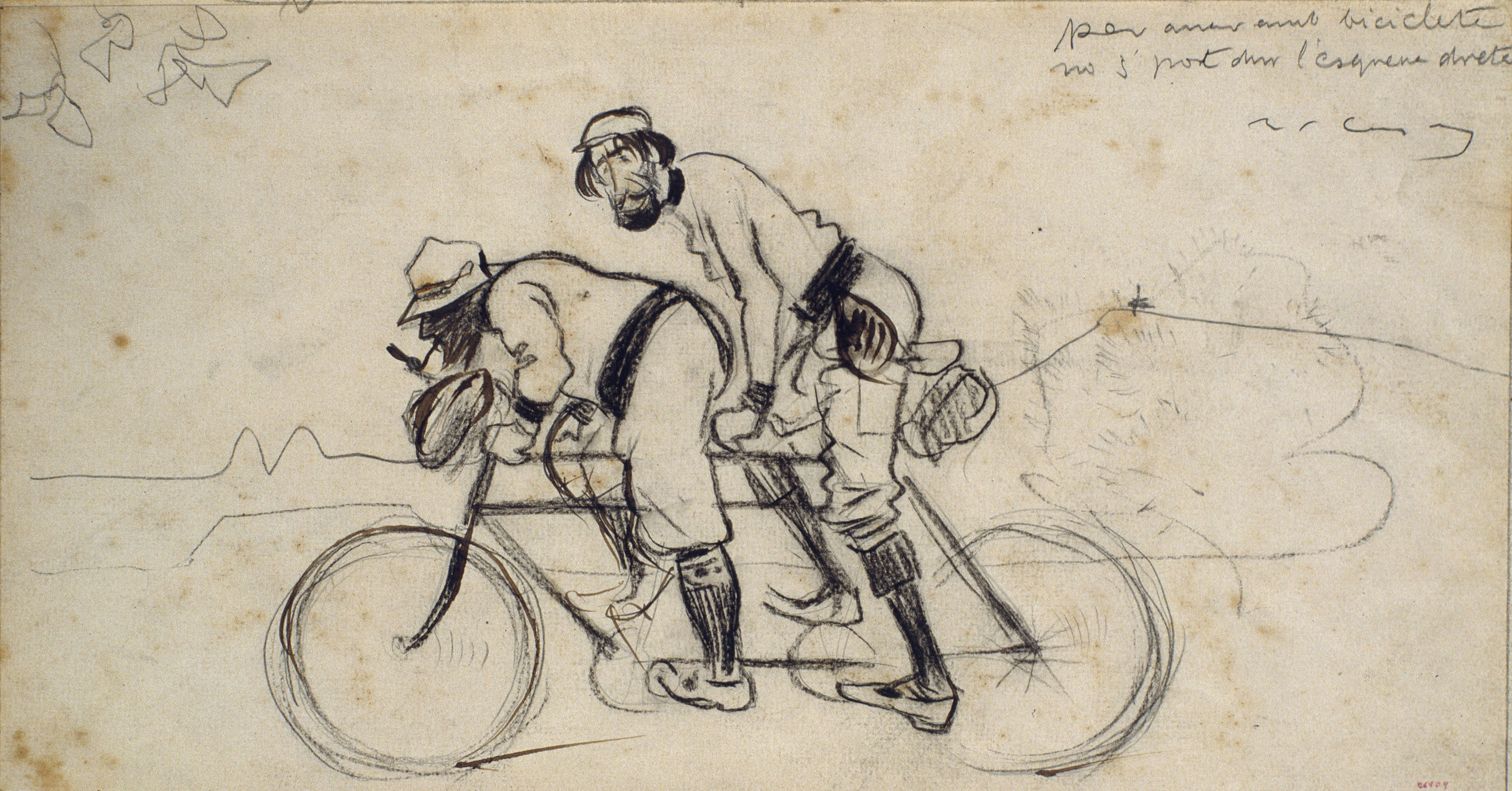image for: Ramon Casas - Estudi per al quadre «Ramon Casas i Pere Romeu en un tàndem» - Cap a 1897