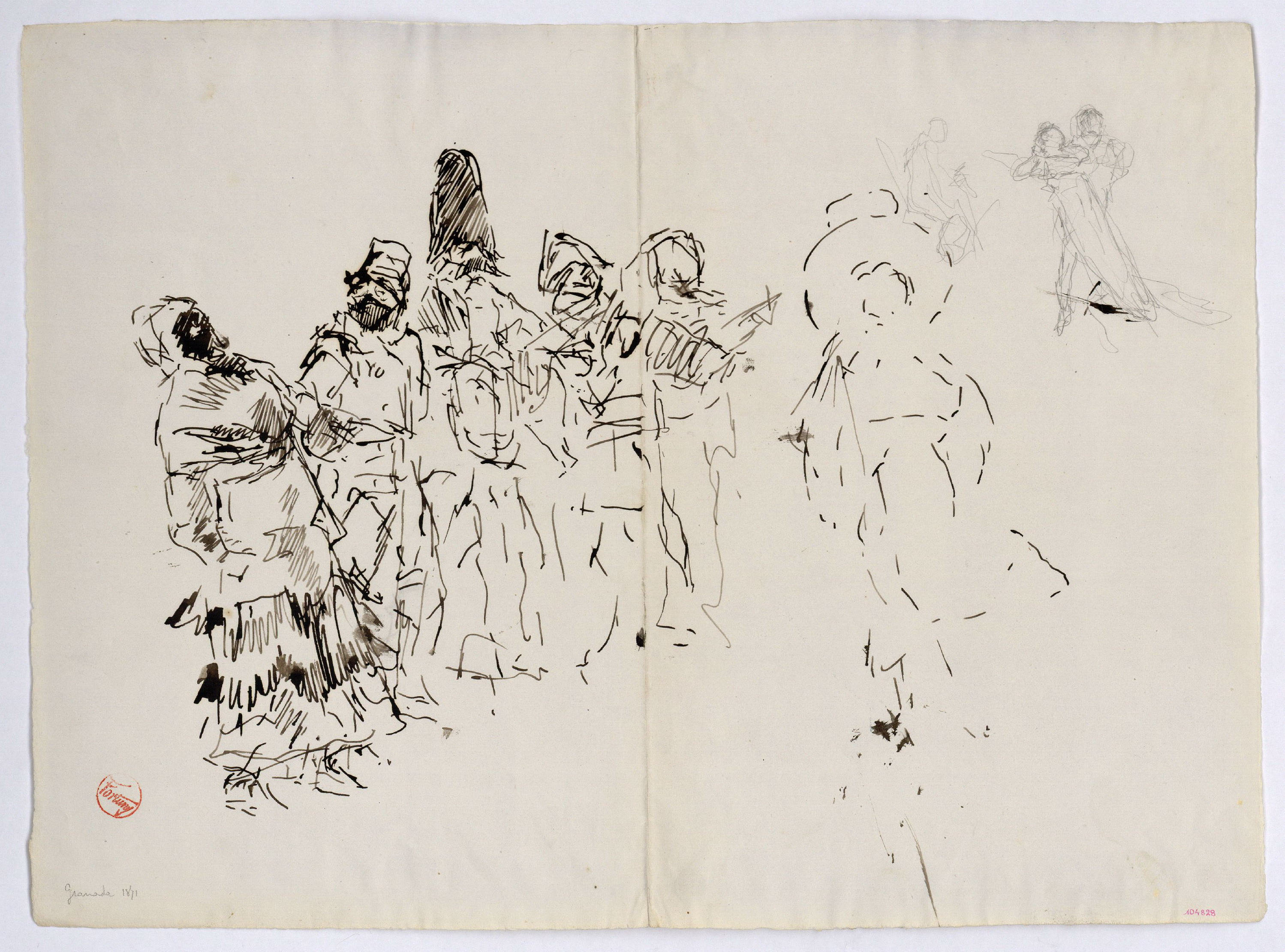 image for: Marià Fortuny - Estudi per al quadre «Enterrament a Granada» - Cap a 1871