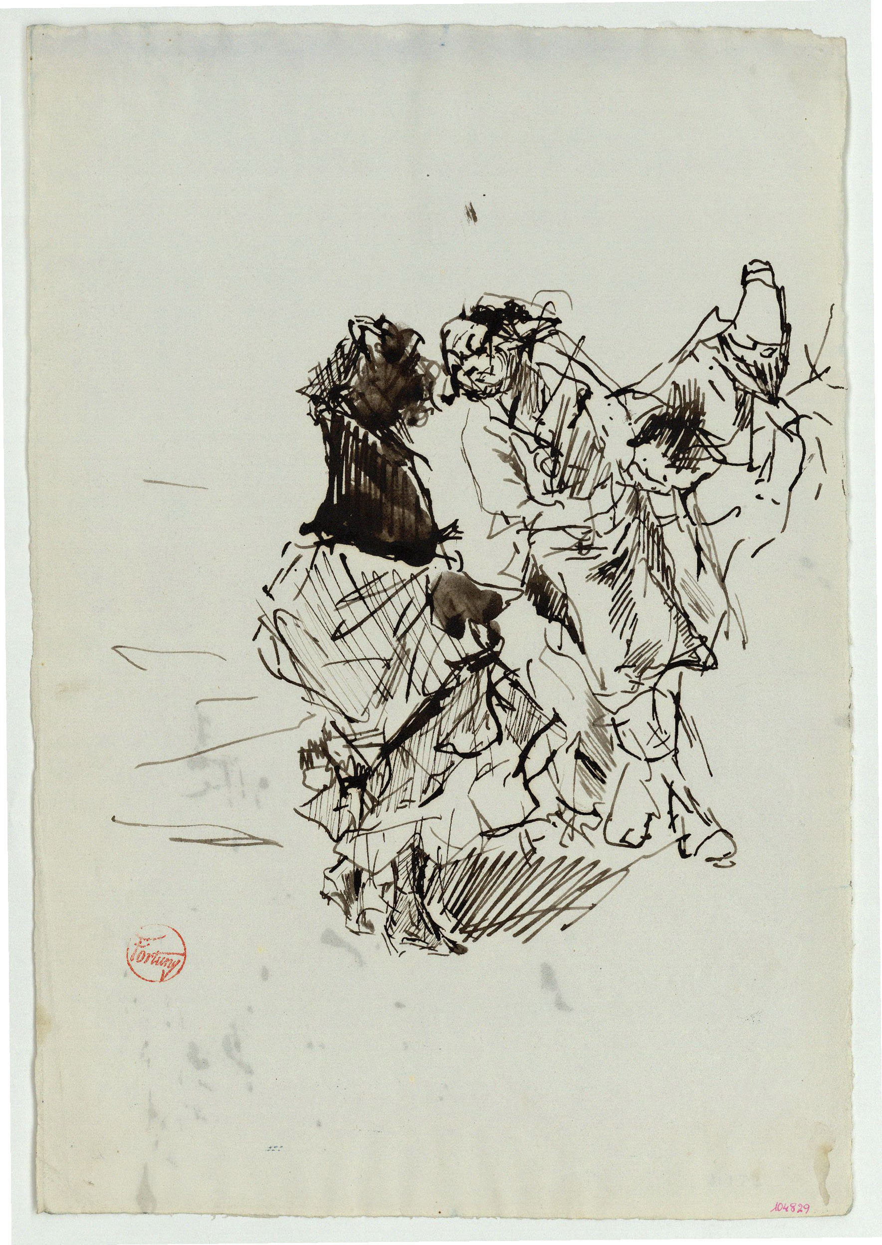 image for: Marià Fortuny - Estudi per al quadre «Enterrament a Granada» - Cap a 1871