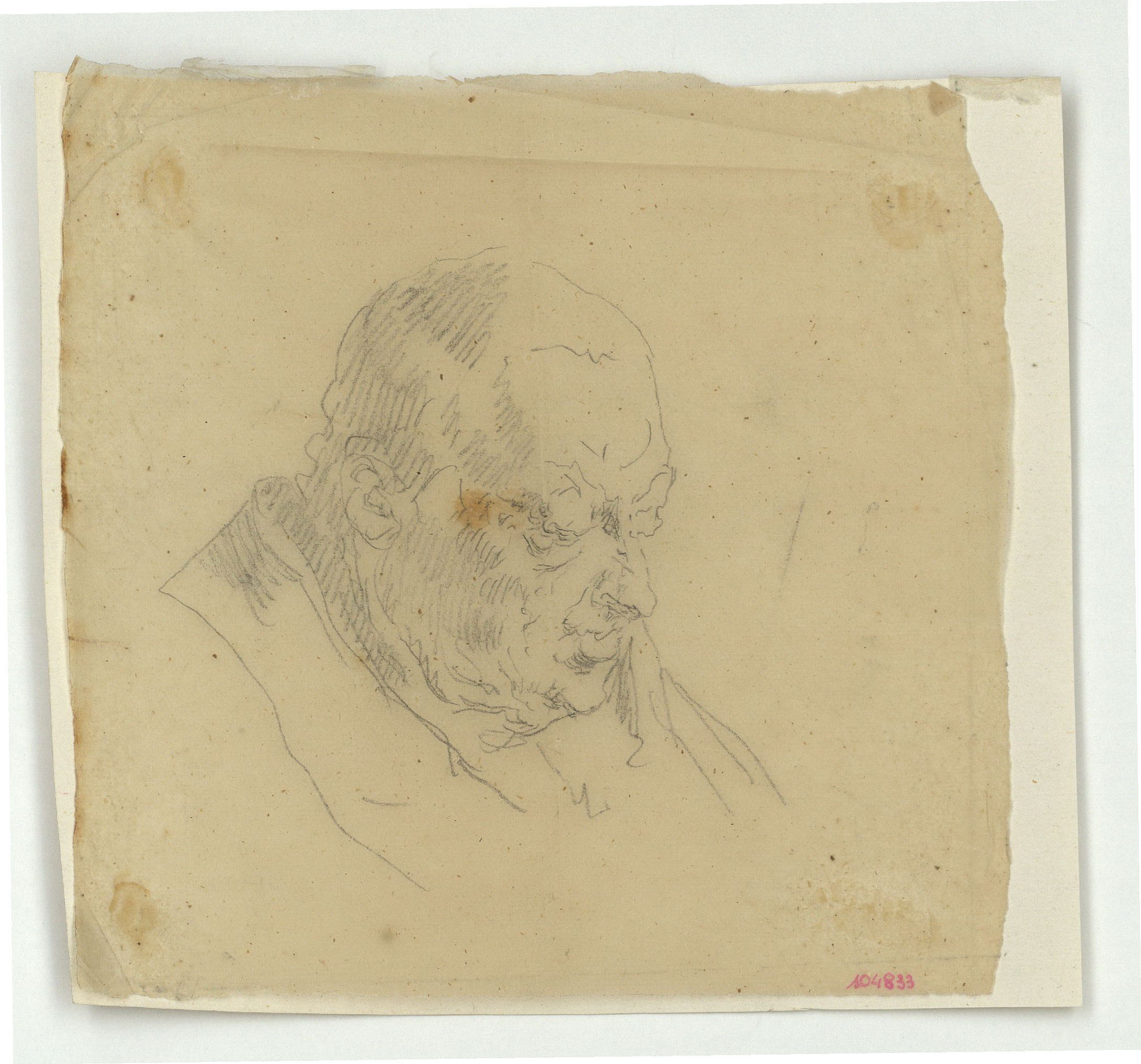 image for: Marià Fortuny - Estudi per al gravat «Dos cardenals» o «Retrat d&#039;un bisbe» - Cap a 1863-1866