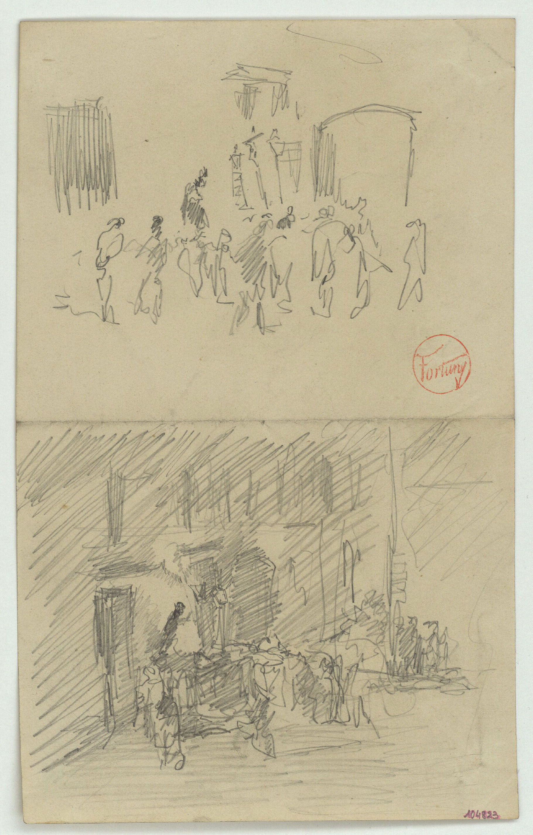 image for: Marià Fortuny - Estudi per al quadre «Enterrament a Granada» - Cap a 1871