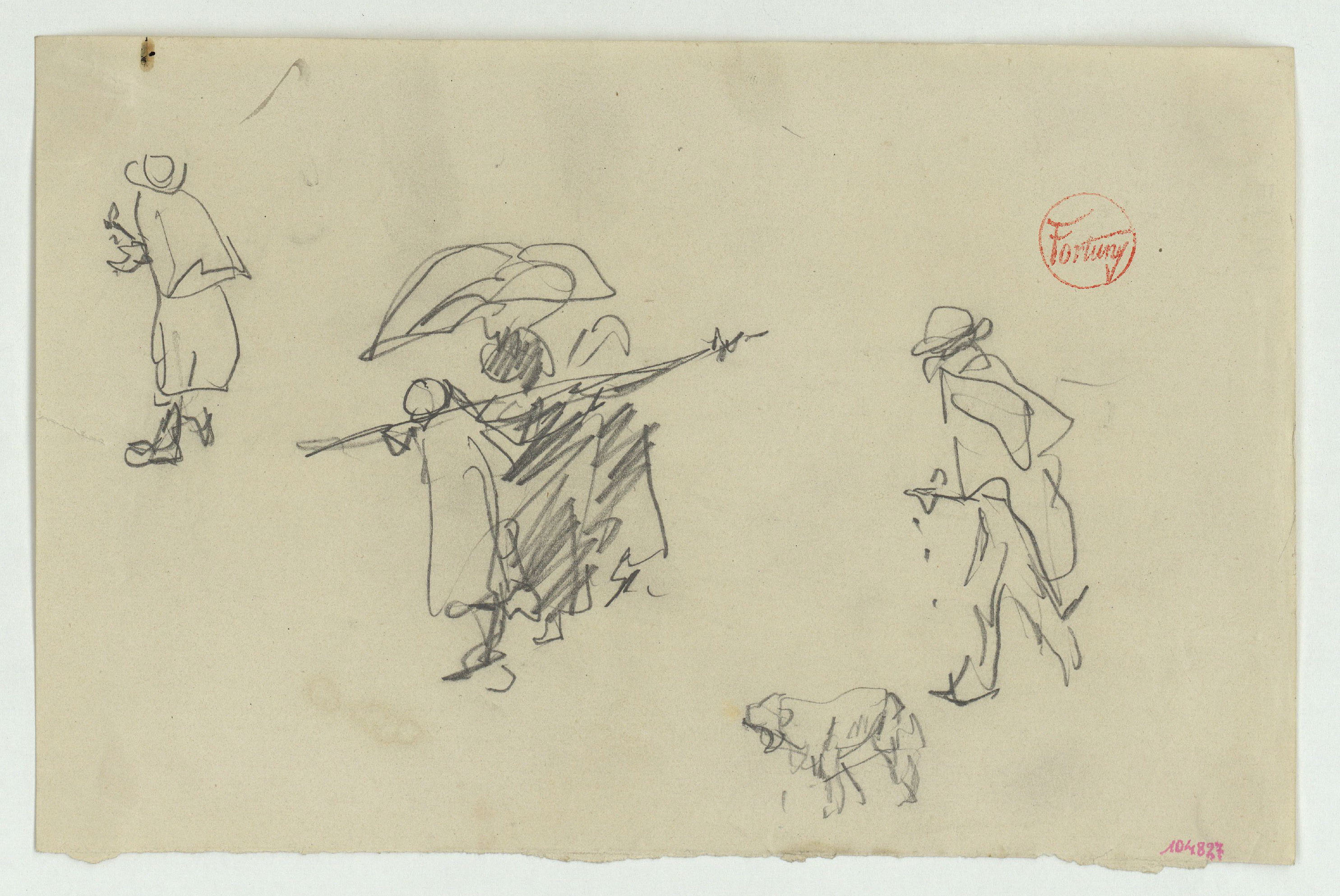 image for: Marià Fortuny - Estudi per al quadre «Enterrament a Granada» - Cap a 1871